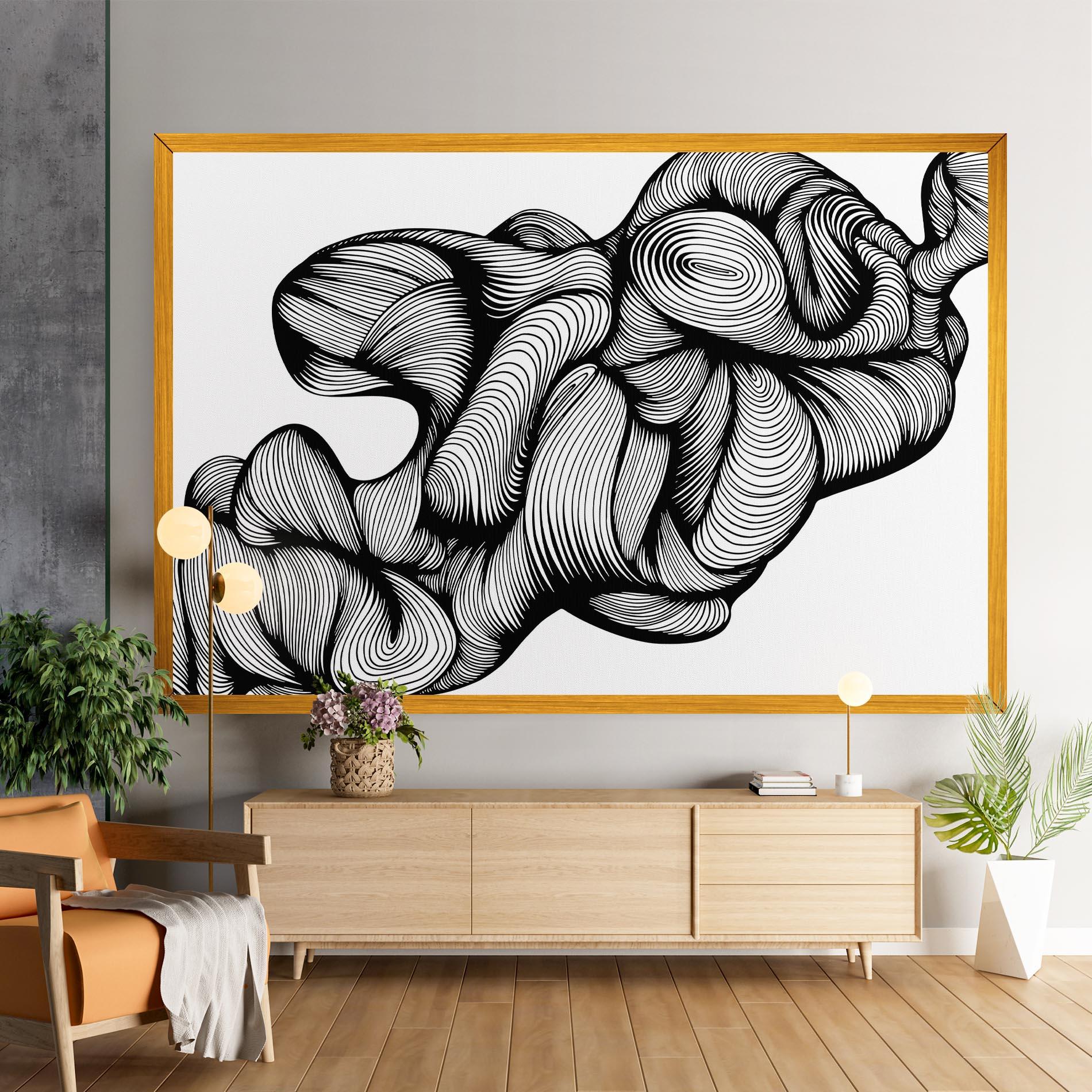 Tablou Canvas Monochrome Doodle mockup 9