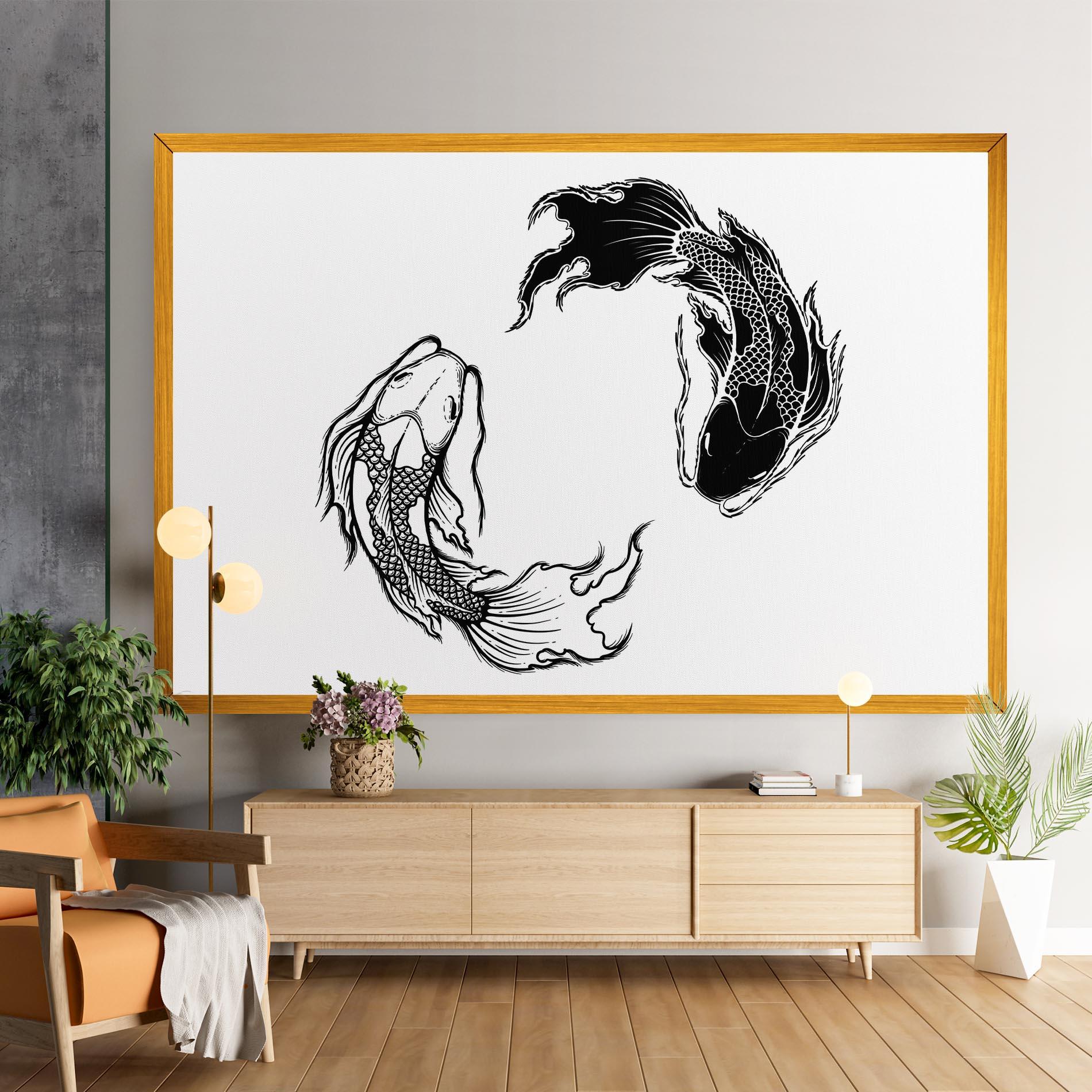 Tablou Canvas Yin Yang Koi mockup 9
