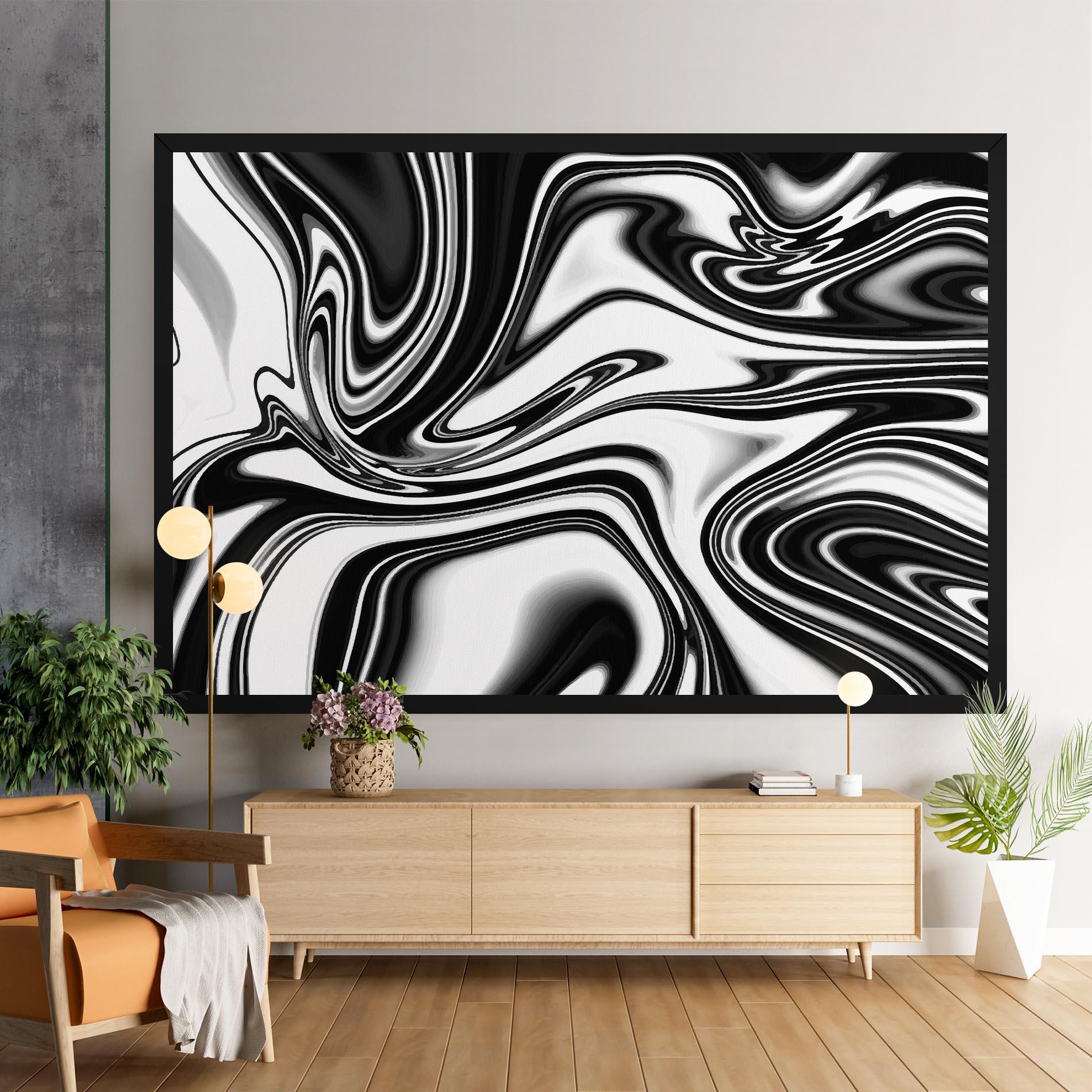 Tablou Canvas Black White Liquid mockup 9