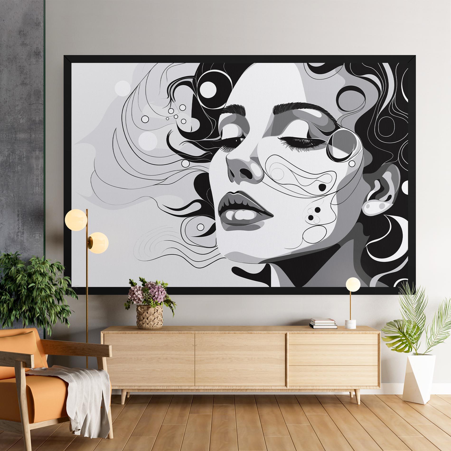 Tablou Canvas Grey Face Woman mockup 9