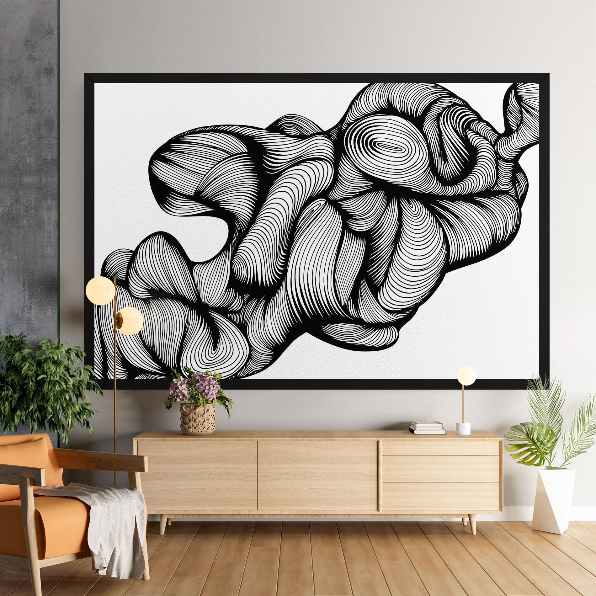 Tablou Canvas Monochrome Doodle mockup 9