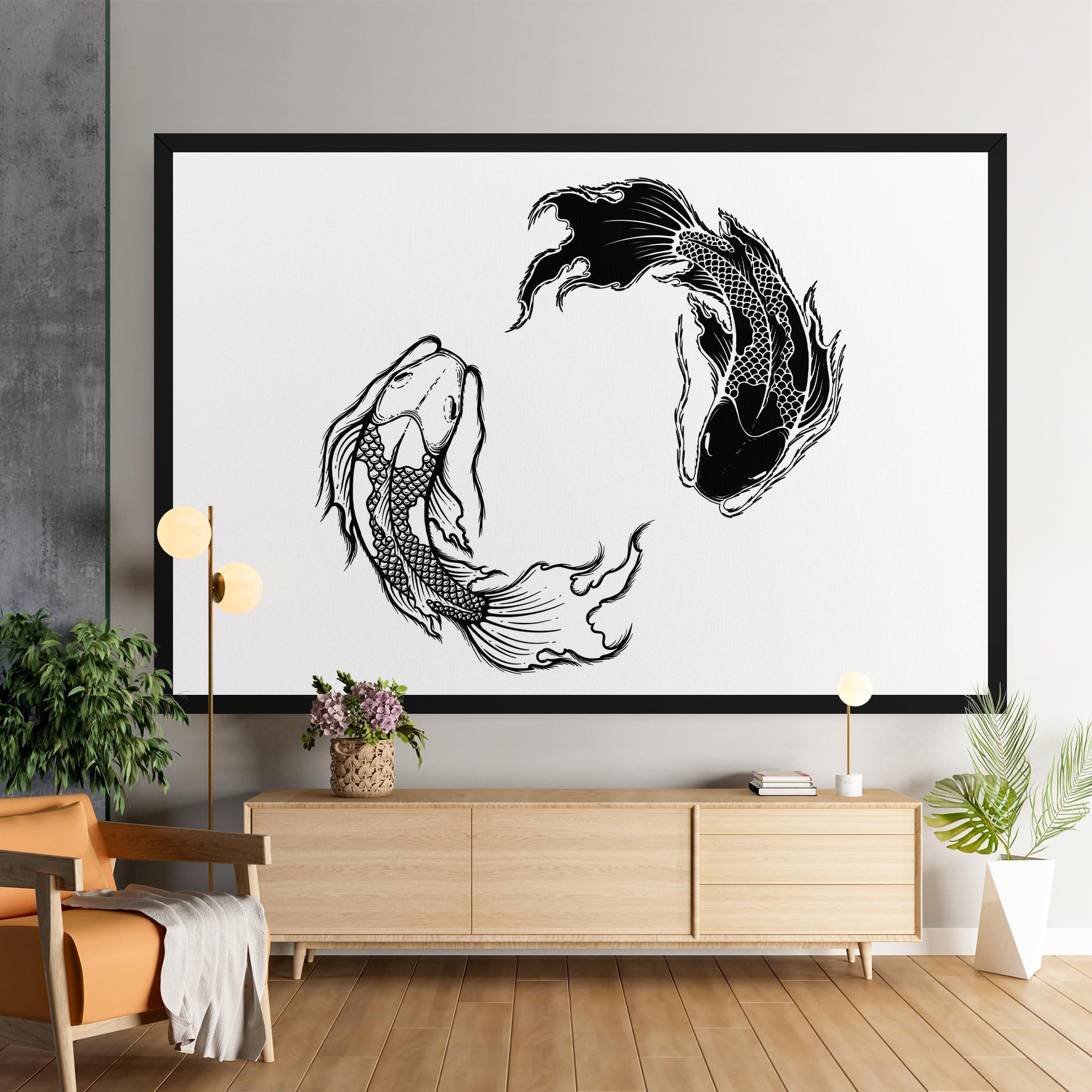 Tablou Canvas Yin Yang Koi mockup 9