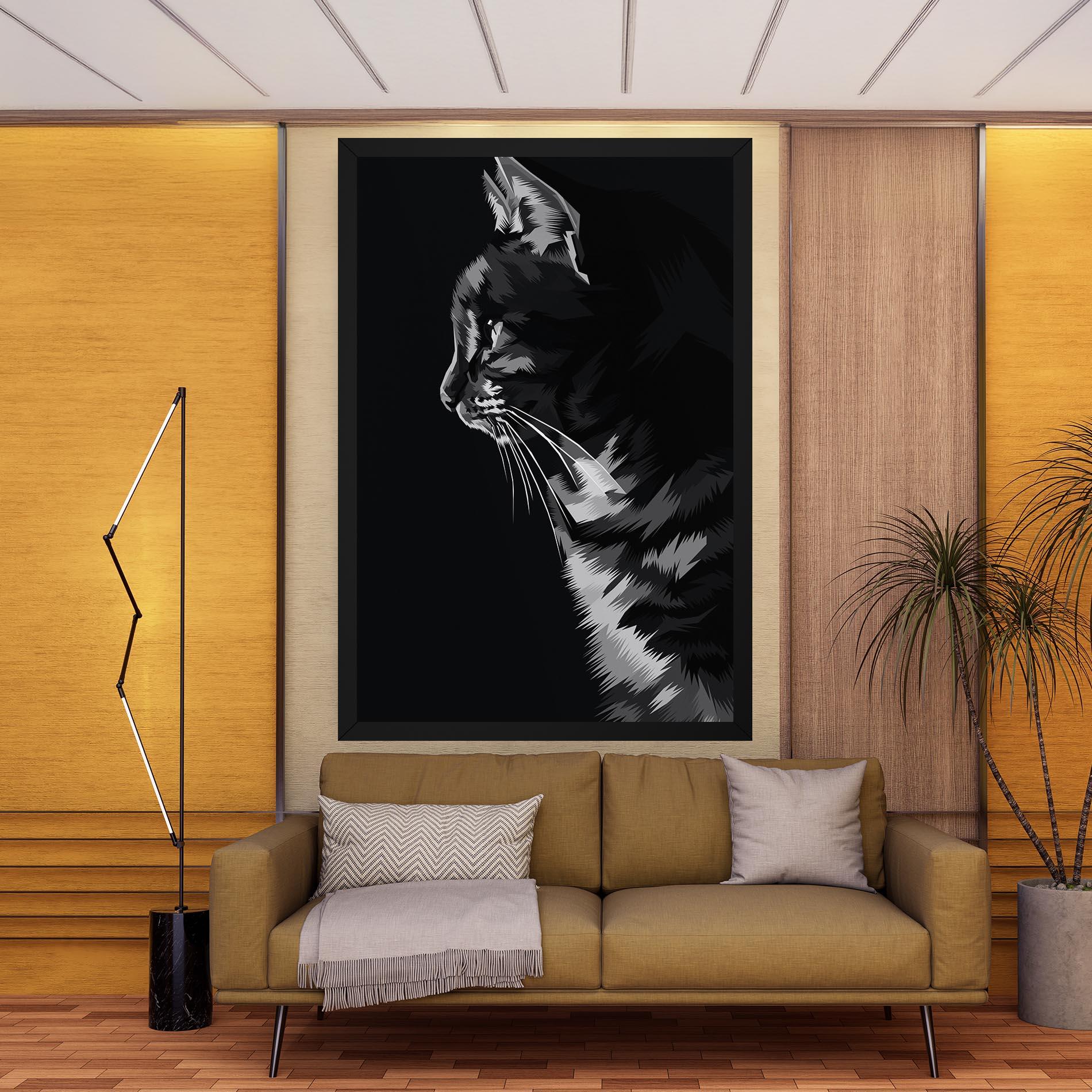 Tablou Canvas Black Grey Cat mockup 9