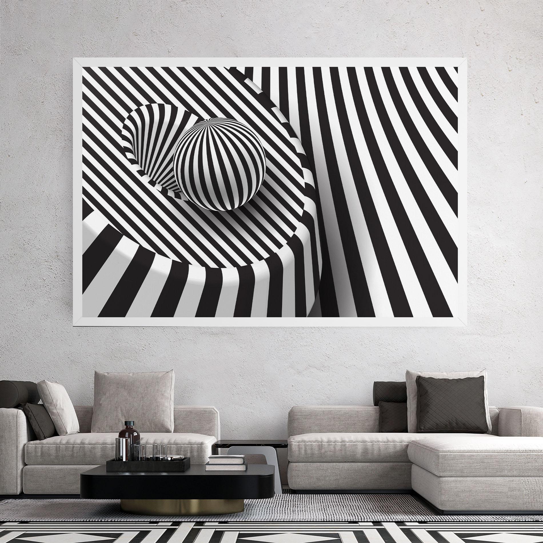 Tablou Canvas 3d Ball Zebra mockup 2