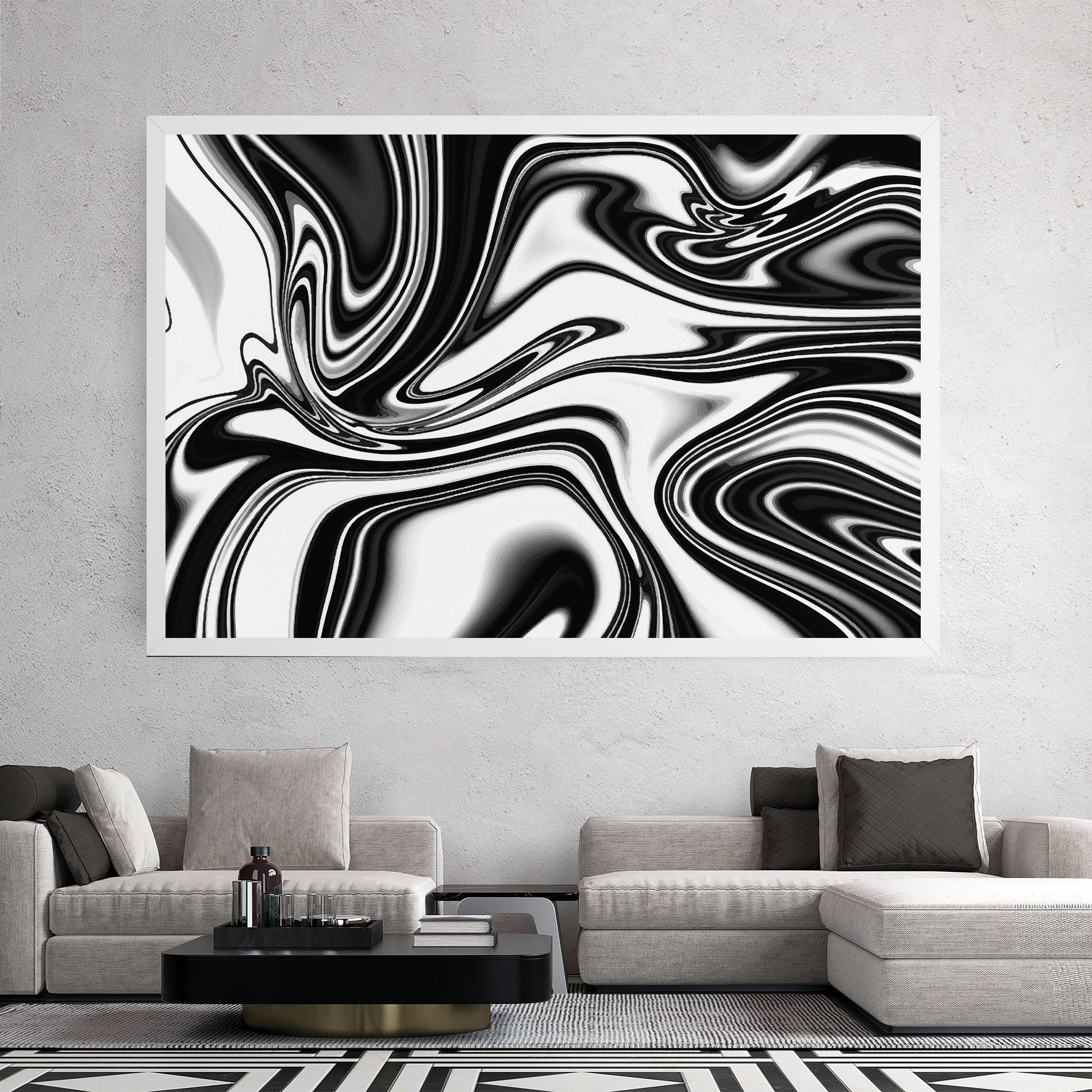 Tablou Canvas Black White Liquid mockup 2