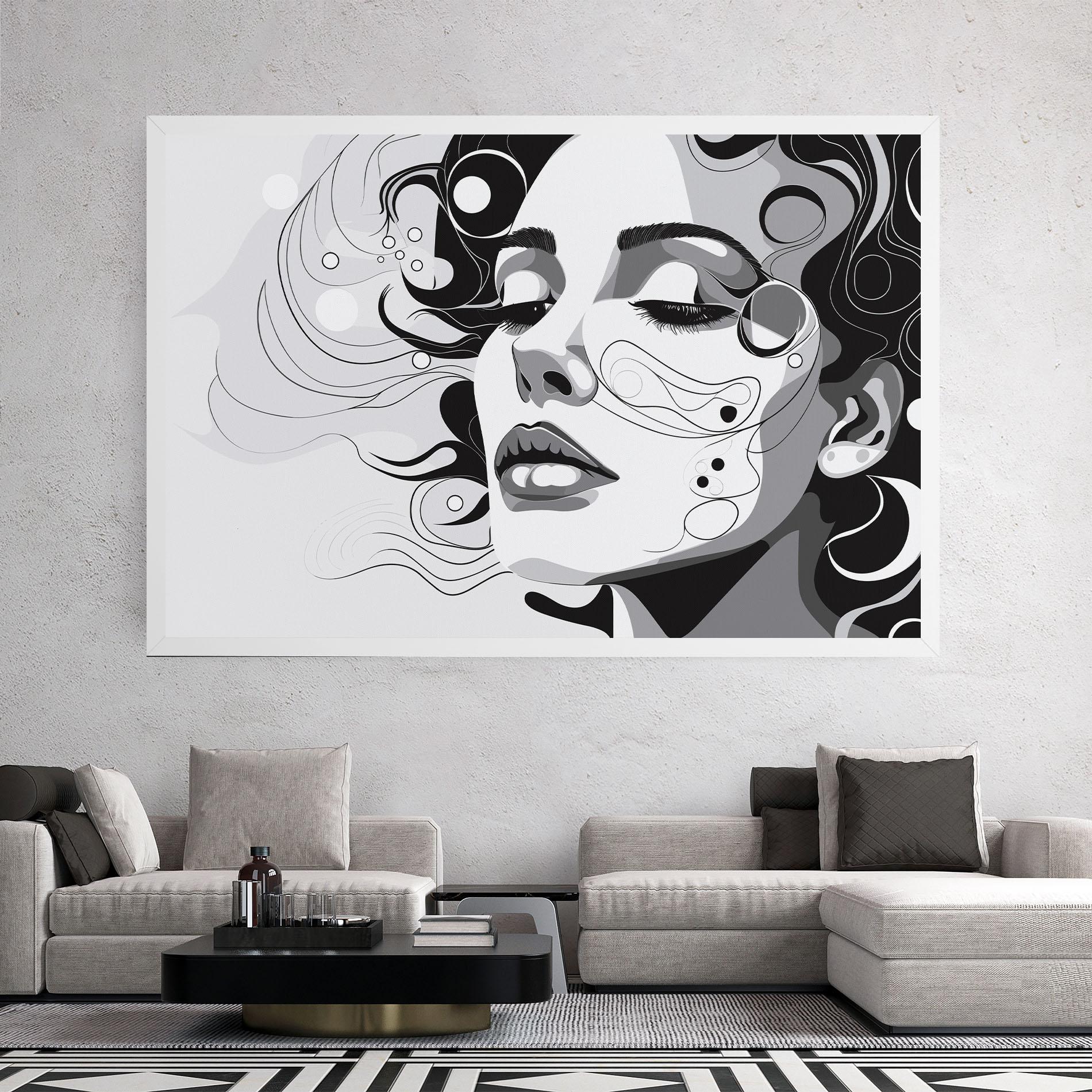 Tablou Canvas Grey Face Woman mockup 2