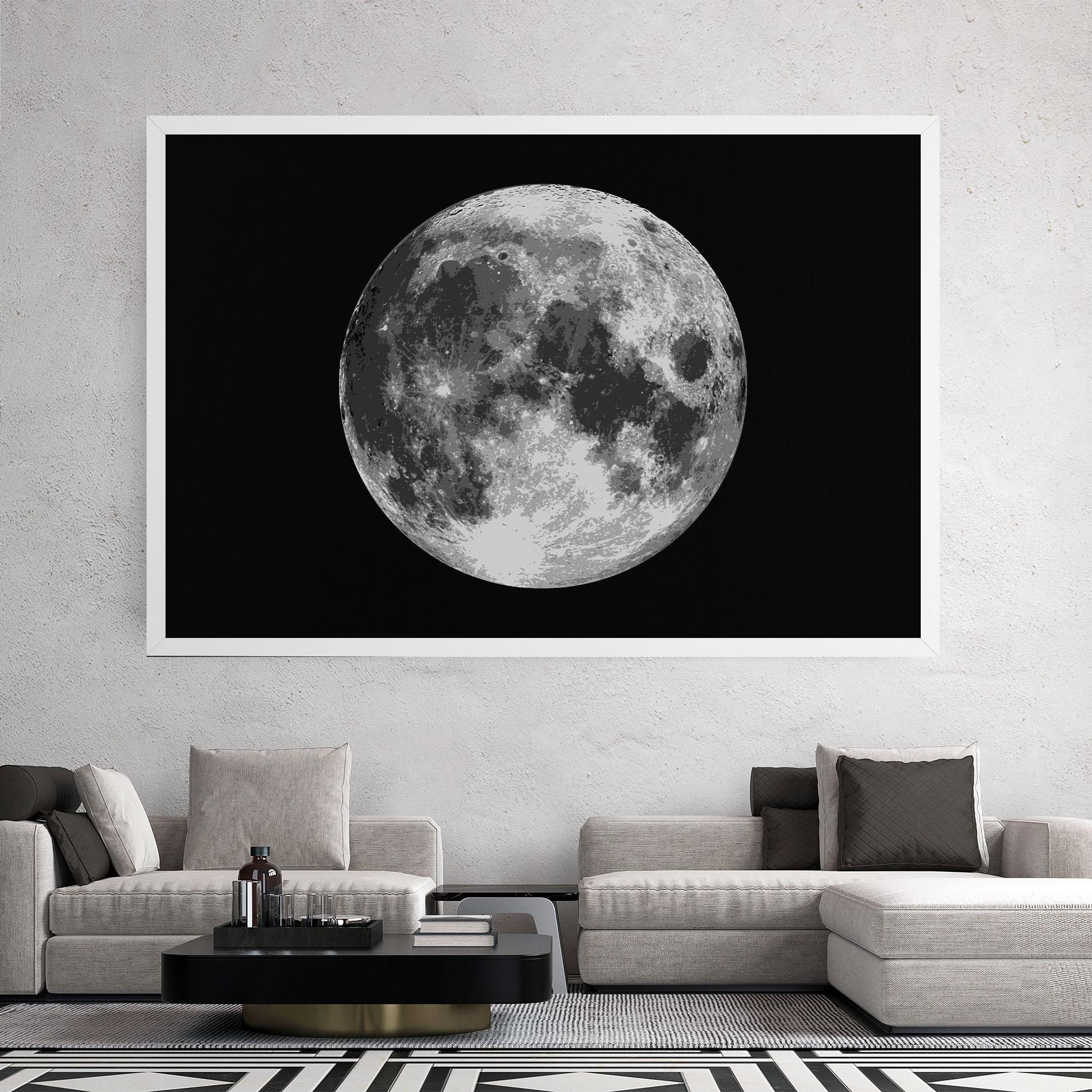 Tablou Canvas Grey Shiny Moon mockup 2
