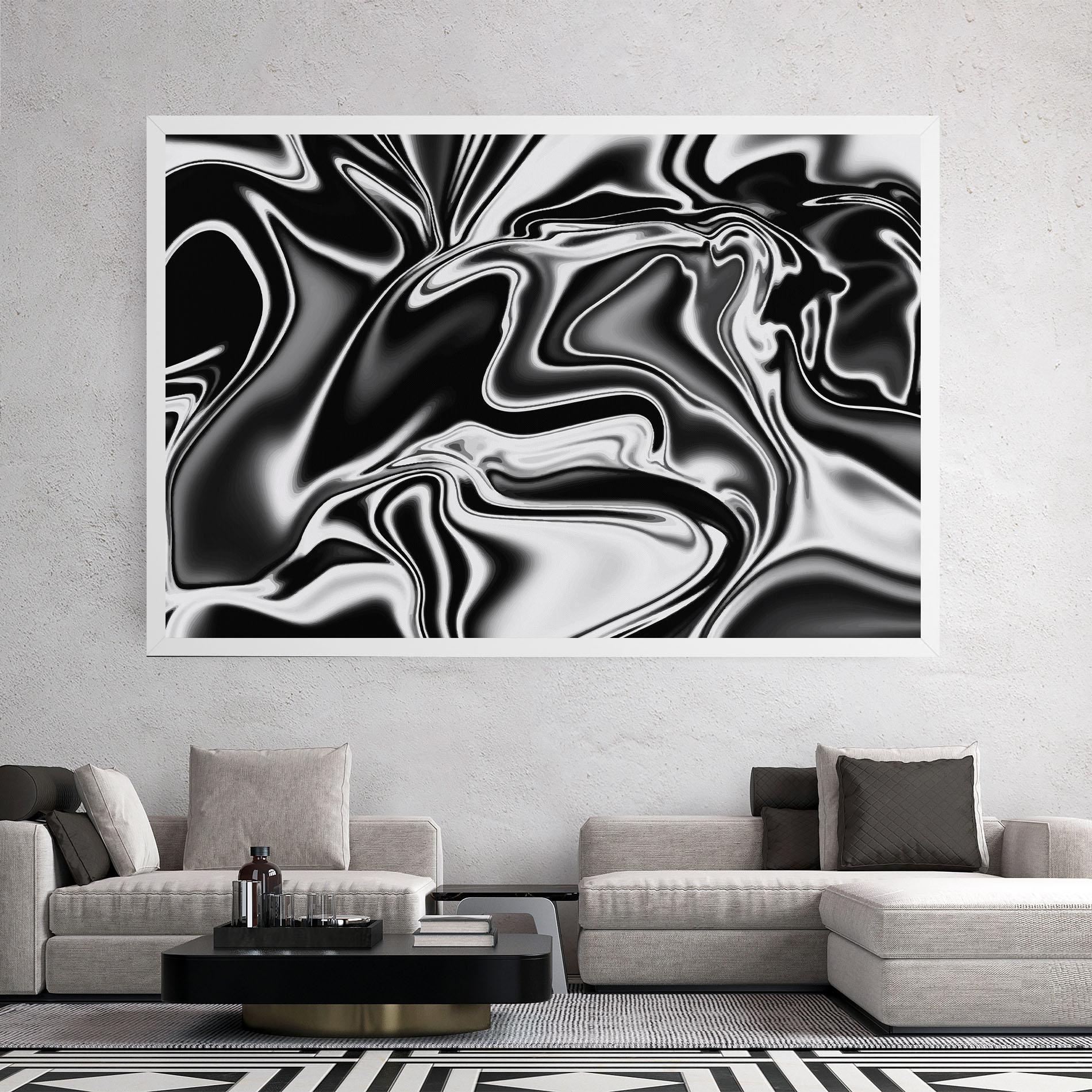 Tablou Canvas Silver Black Art mockup 2
