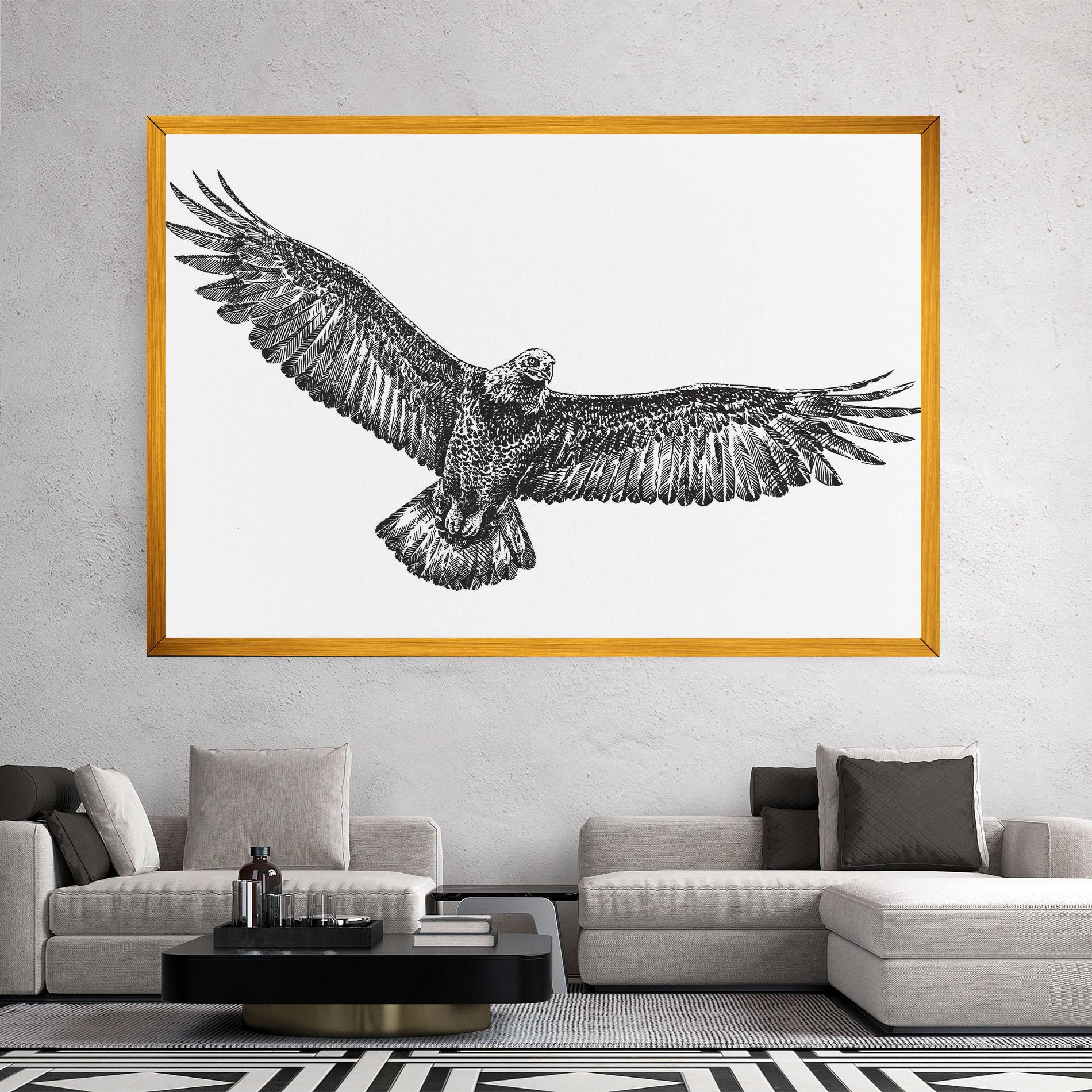 Tablou Canvas Eagle Art Line mockup 2