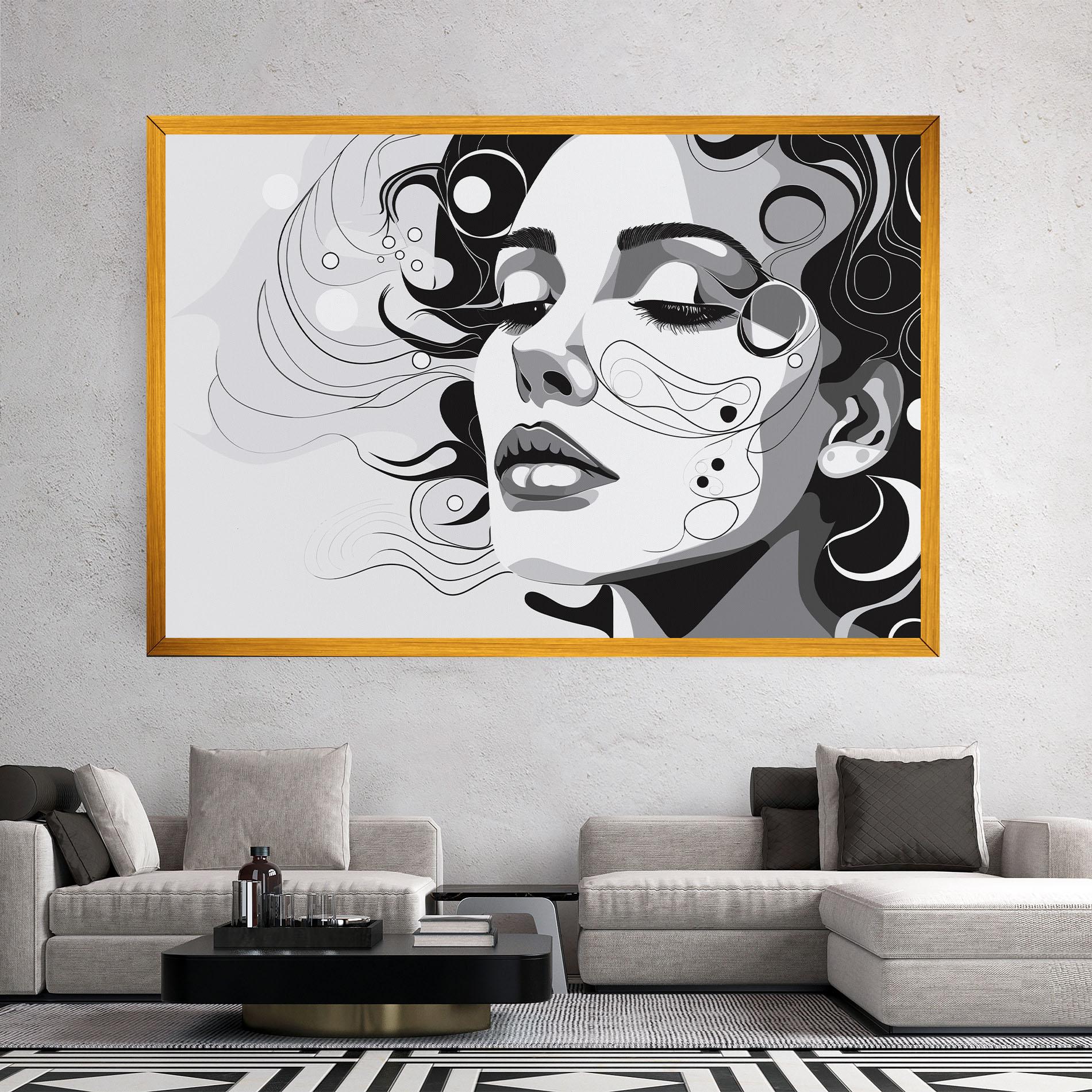 Tablou Canvas Grey Face Woman mockup 2