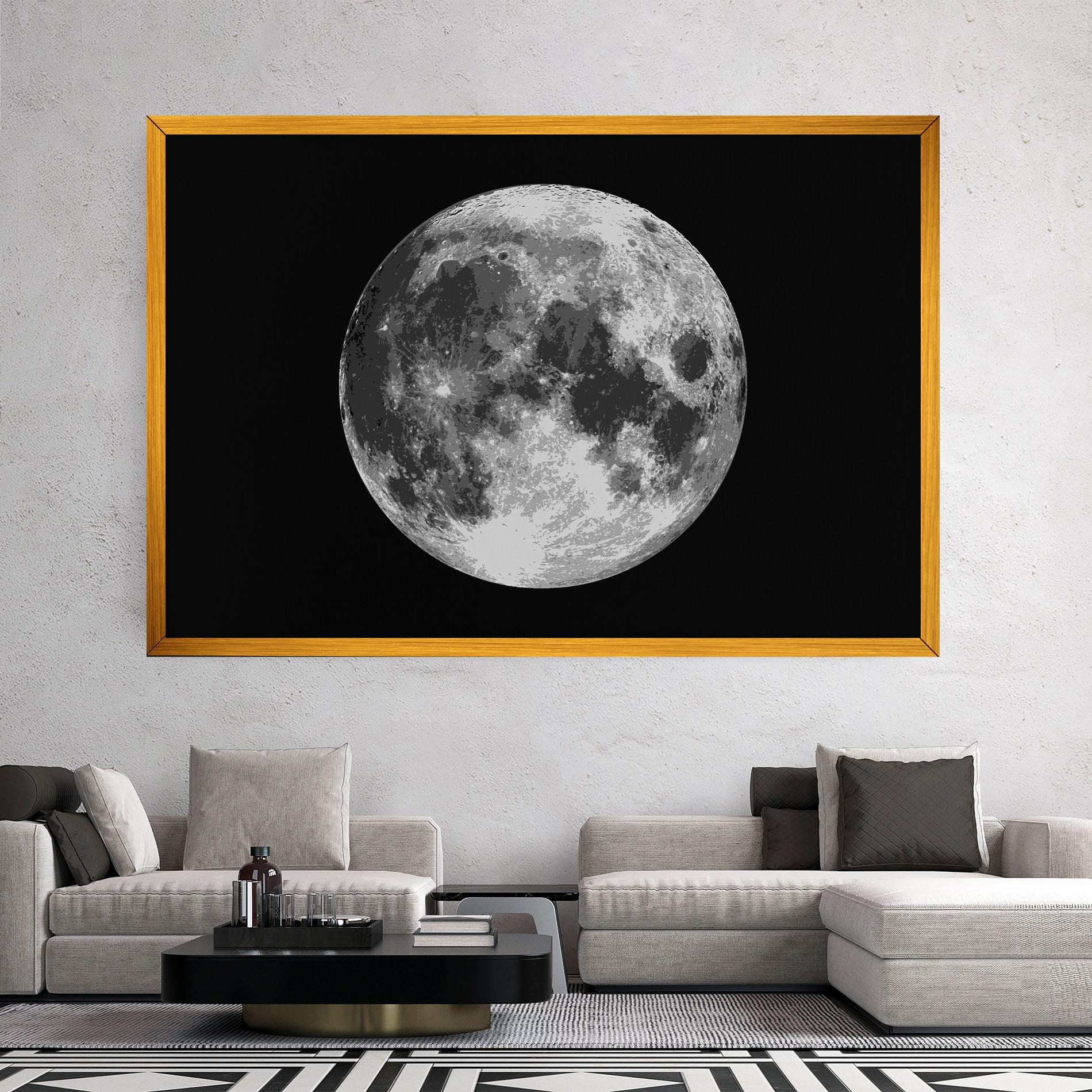 Tablou Canvas Grey Shiny Moon mockup 2