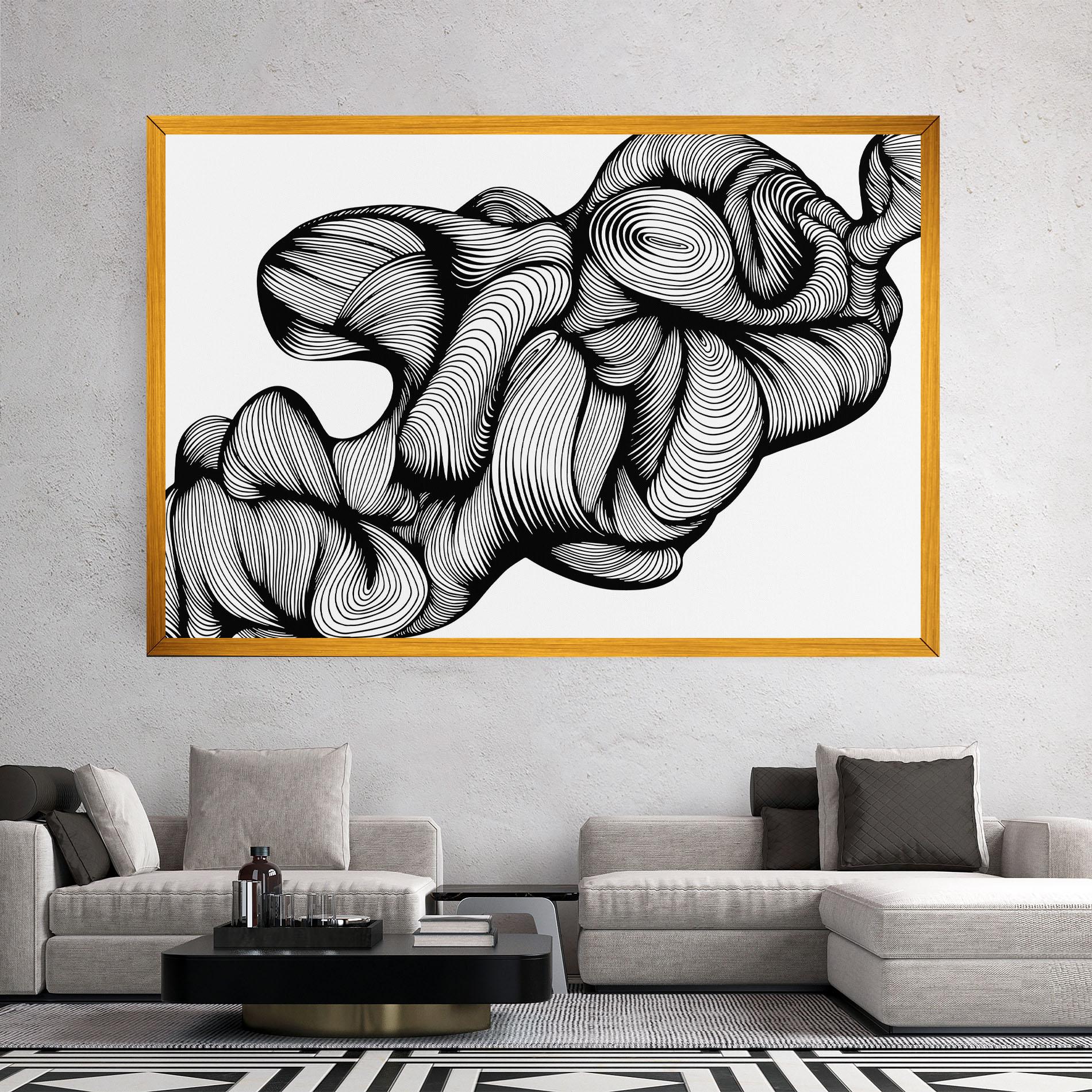 Tablou Canvas Monochrome Doodle mockup 2