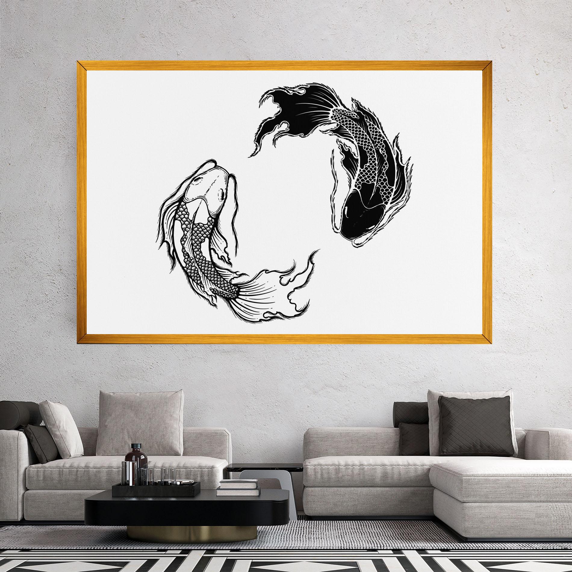 Tablou Canvas Yin Yang Koi mockup 2
