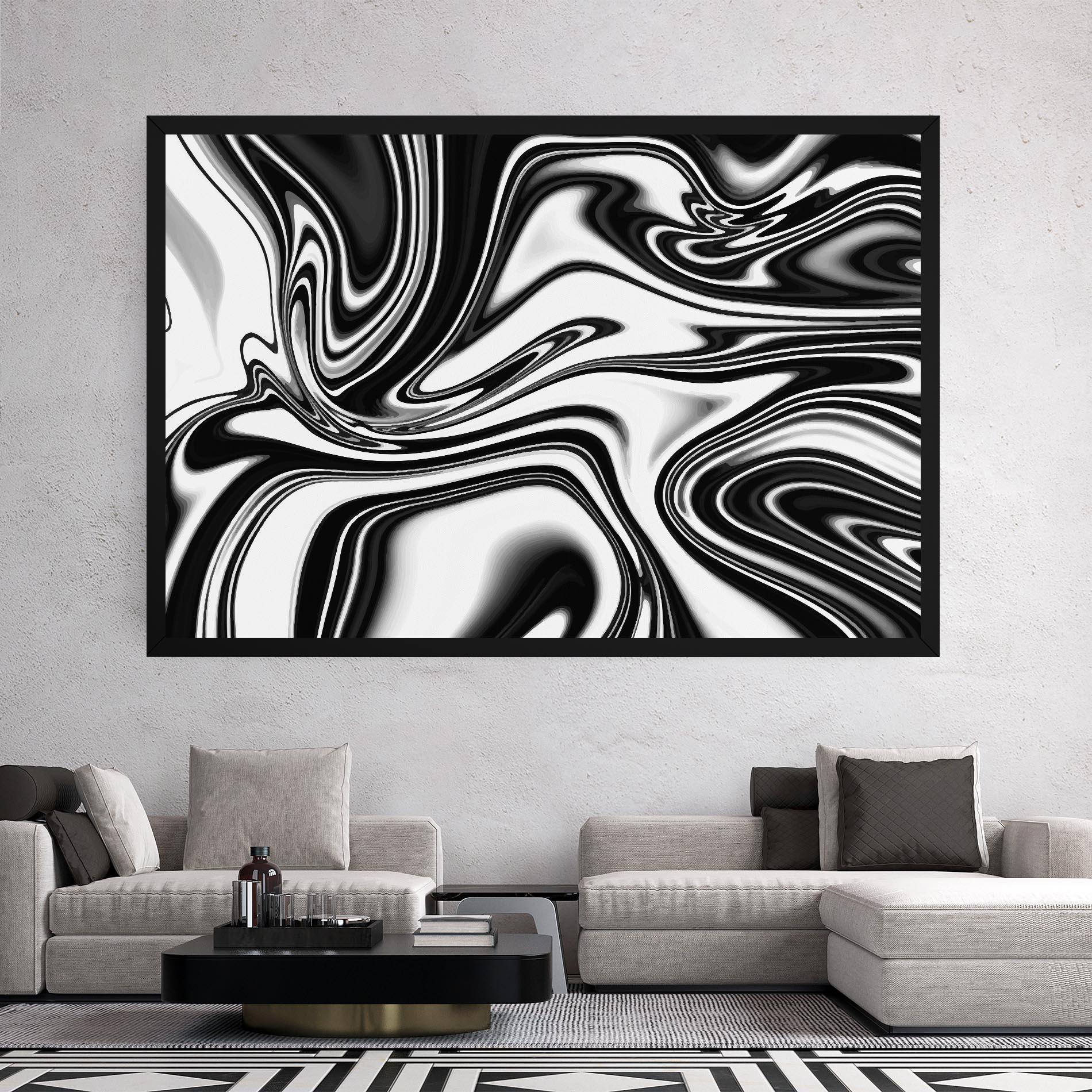 Tablou Canvas Black White Liquid mockup 2