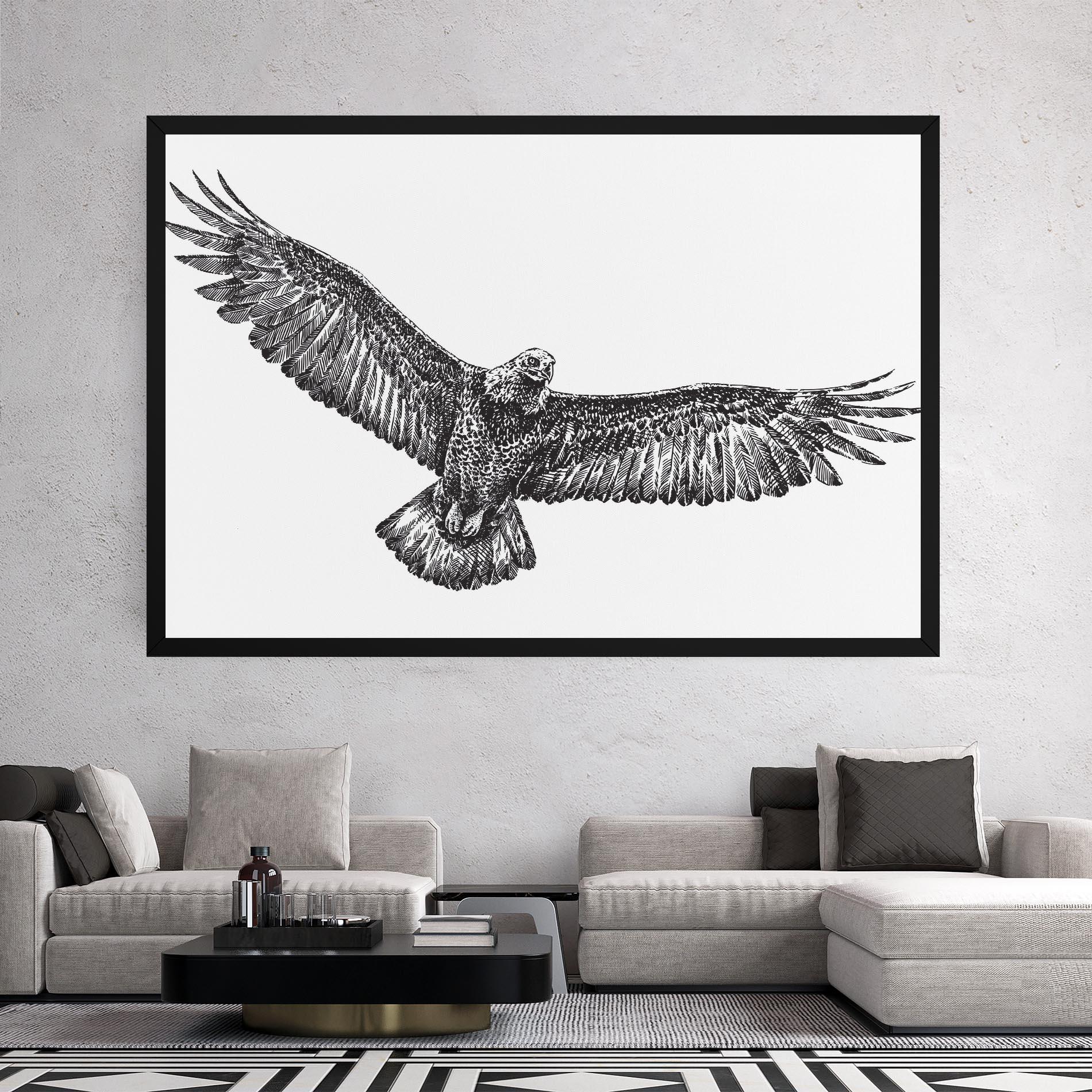 Tablou Canvas Eagle Art Line mockup 2