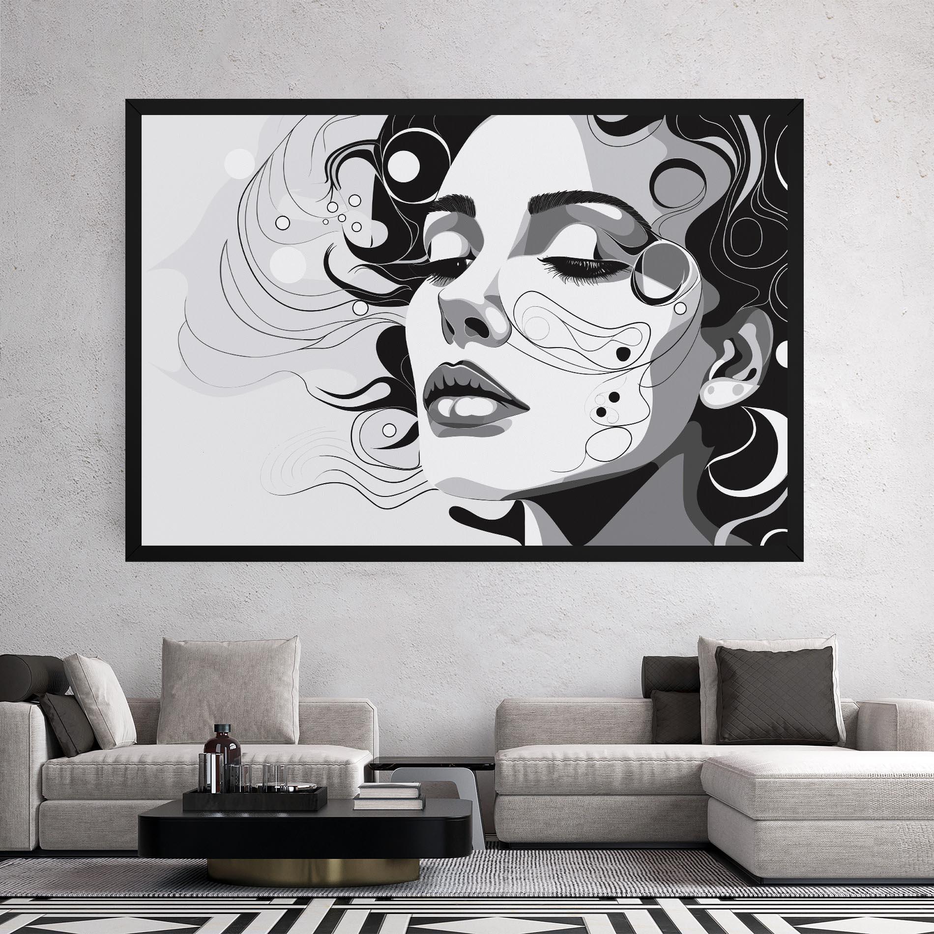 Tablou Canvas Grey Face Woman mockup 2
