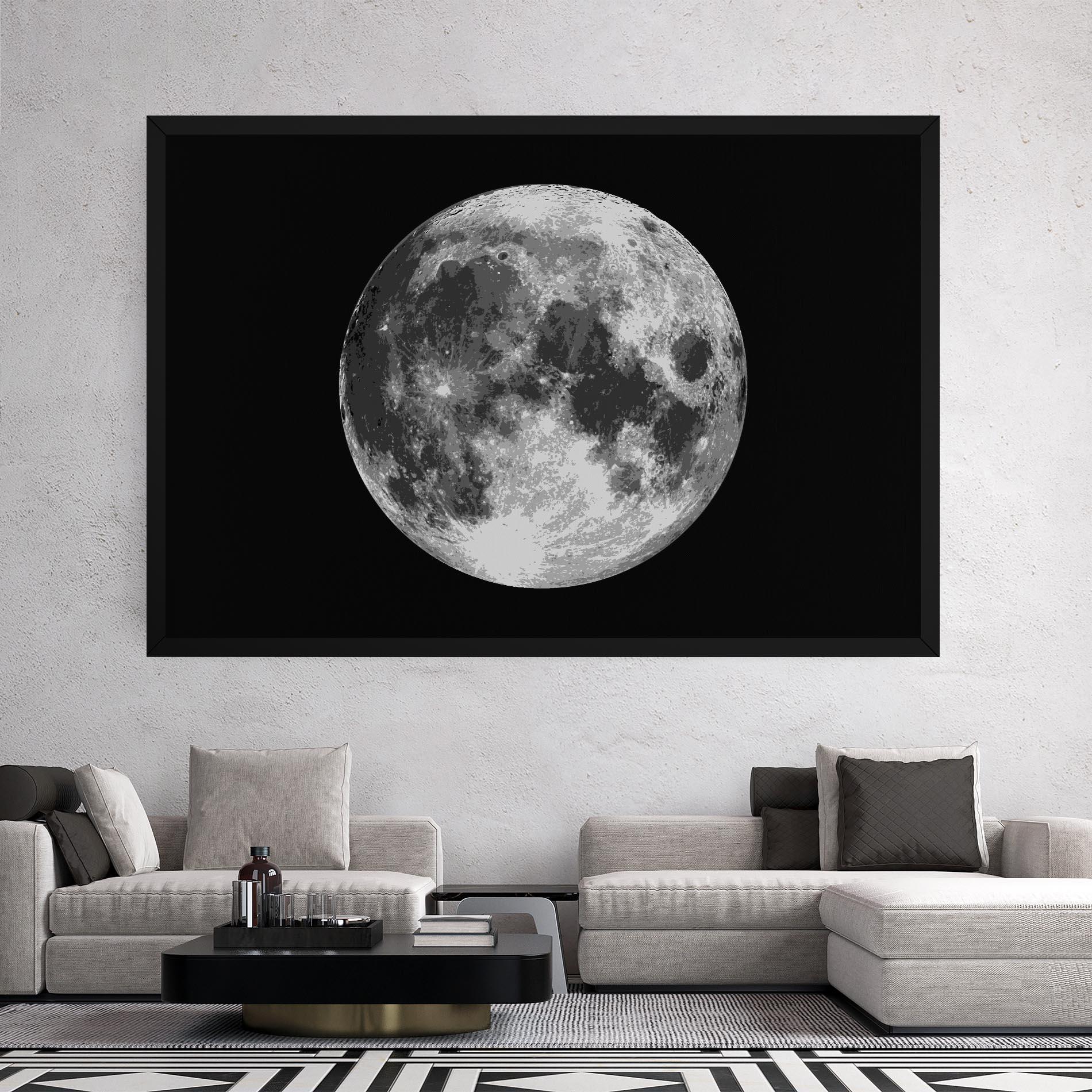 Tablou Canvas Grey Shiny Moon mockup 2