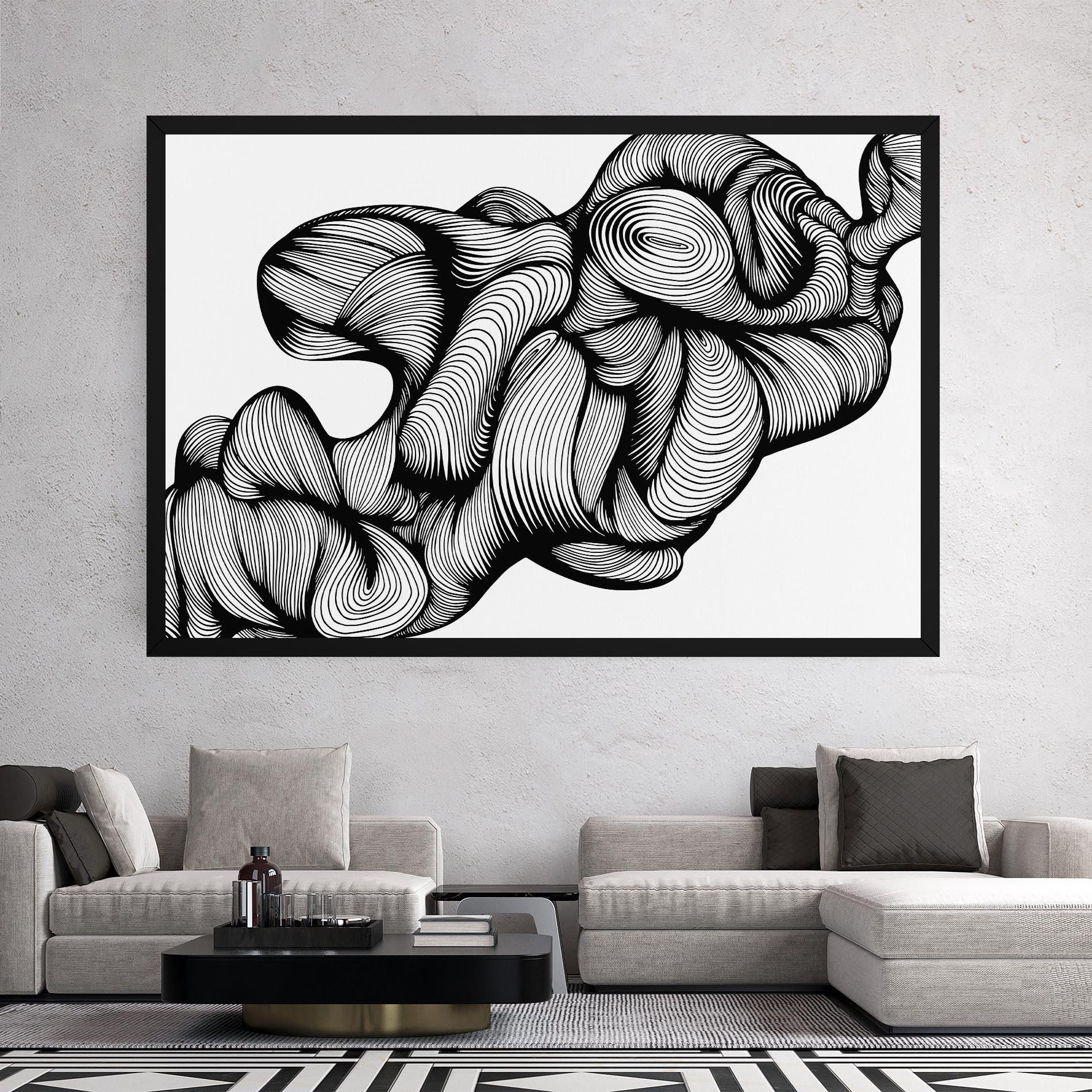 Tablou Canvas Monochrome Doodle mockup 2