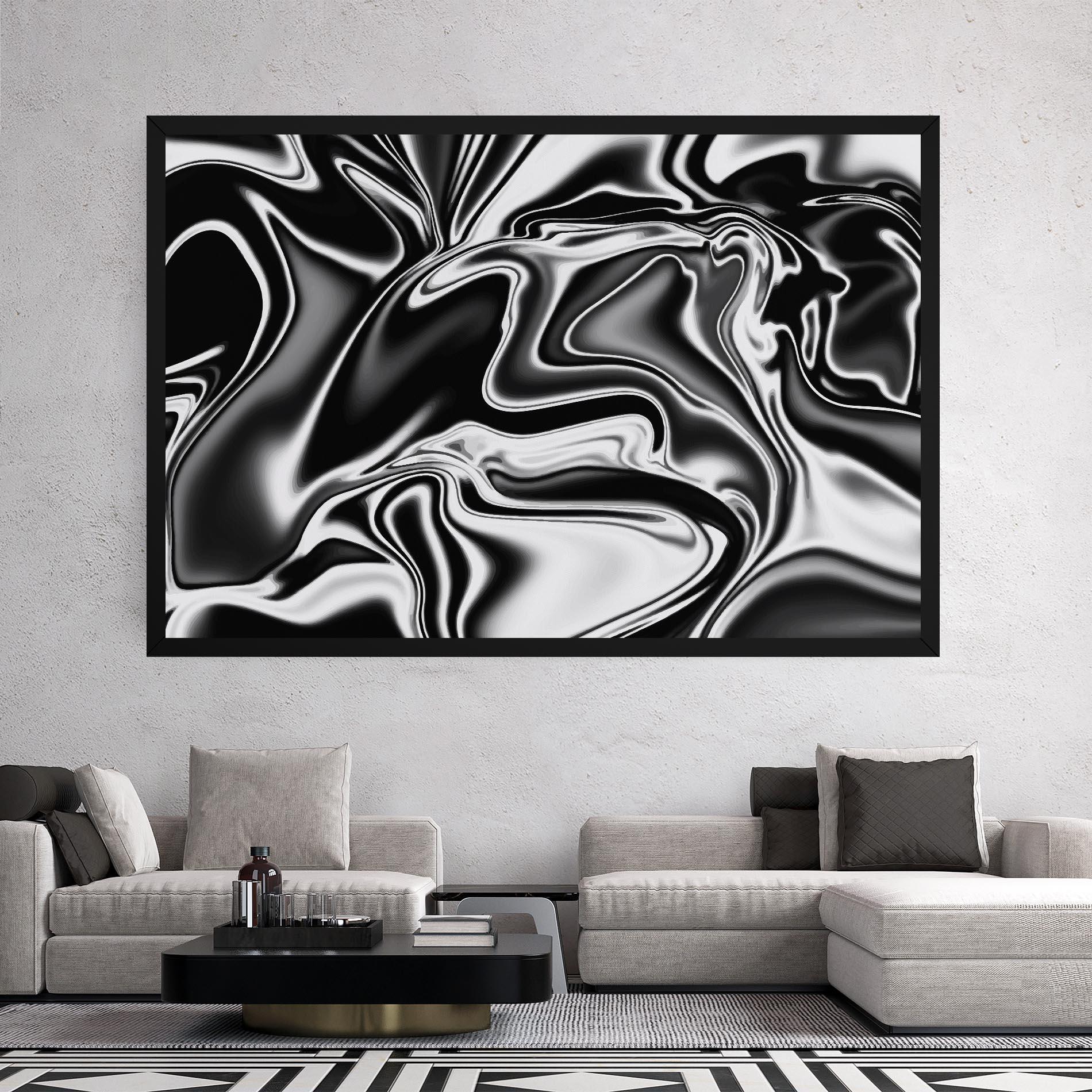 Tablou Canvas Silver Black Art mockup 2