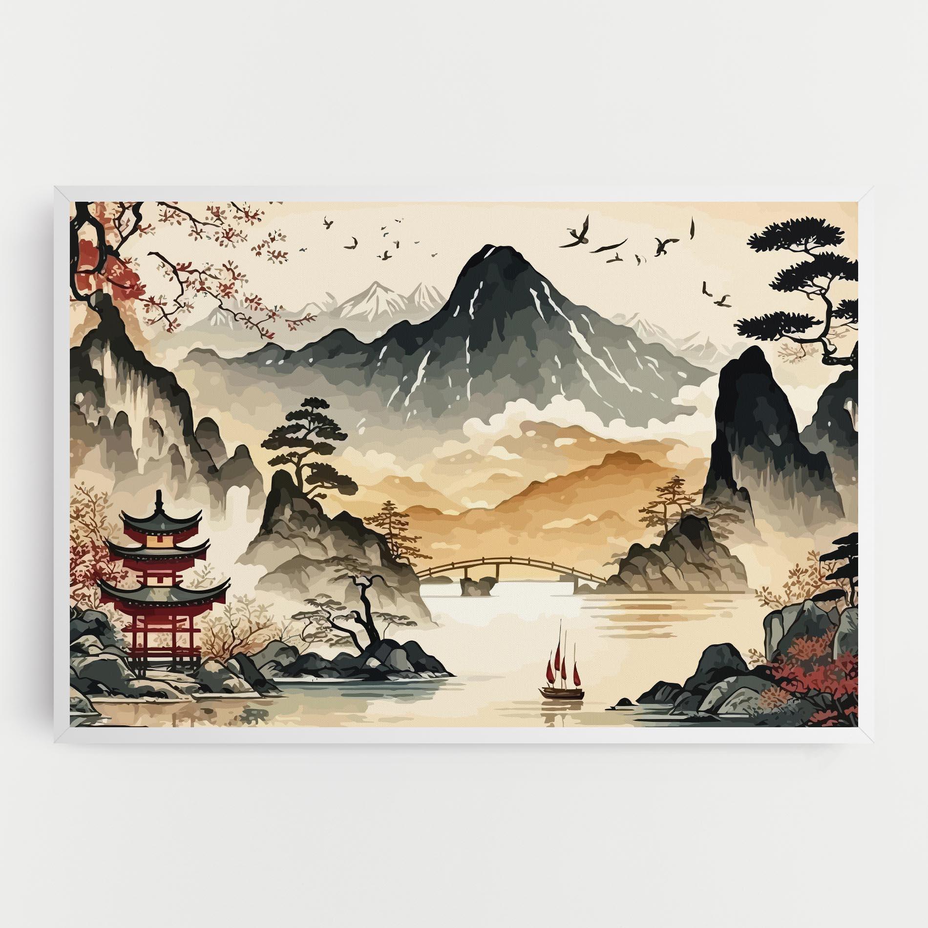 Tablou Canvas Asian Mountain View mockup 0