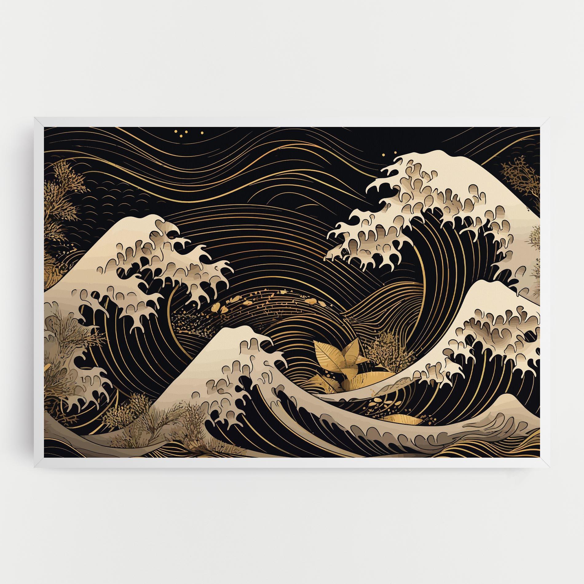 Tablou Canvas Asiatic Gold Wave mockup 0