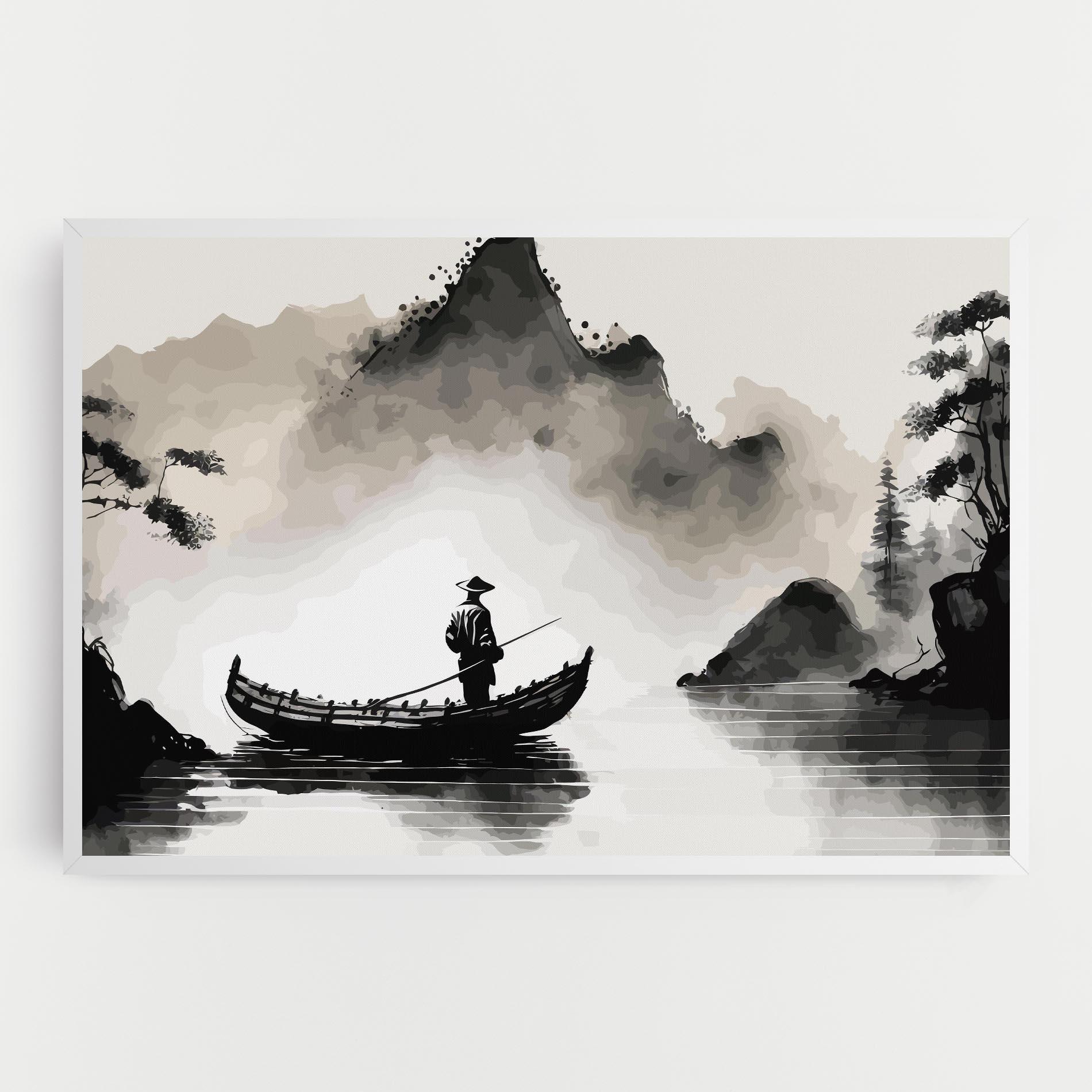 Tablou Canvas Black Ink Boat mockup 0