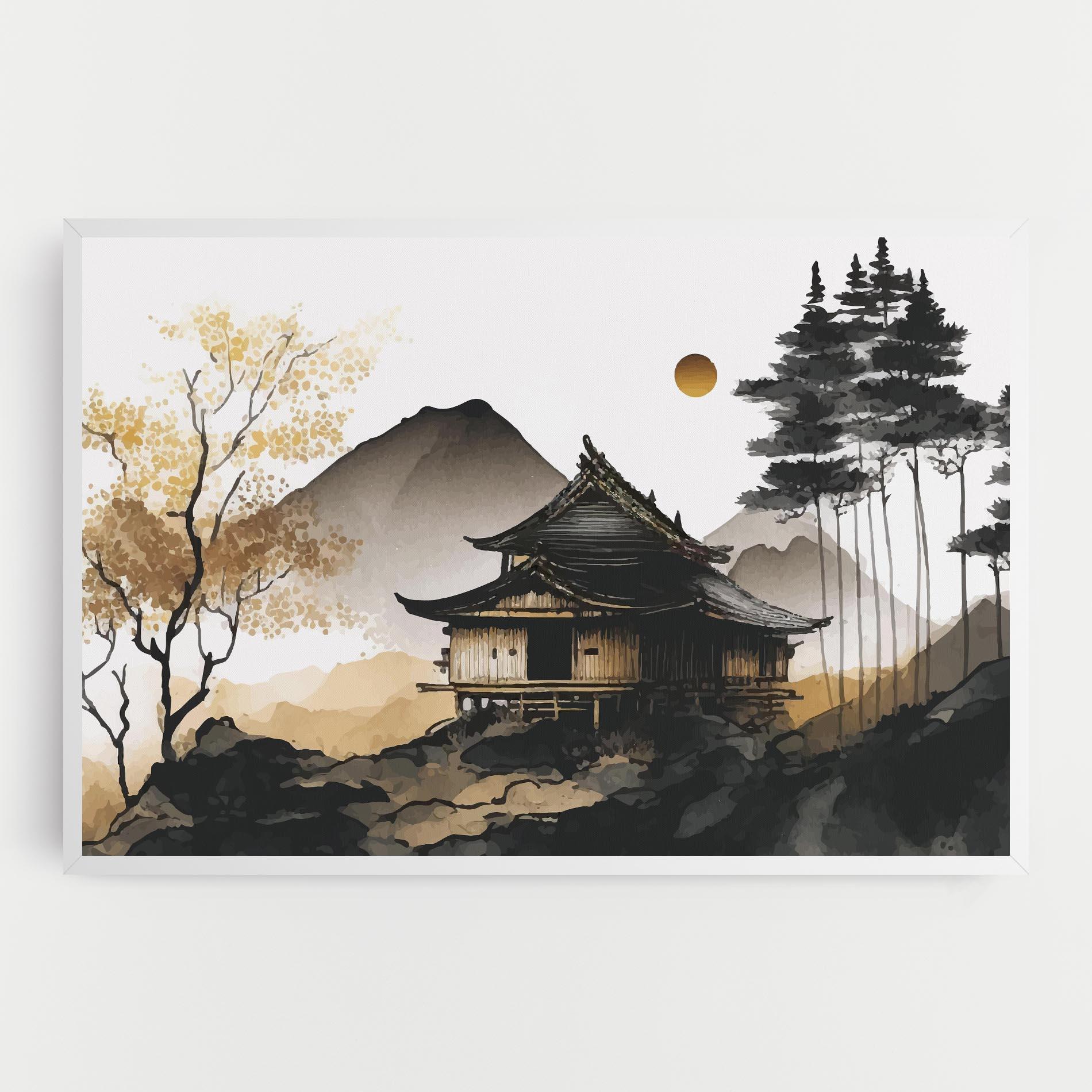 Tablou Canvas Gold Japanese Temple mockup 0
