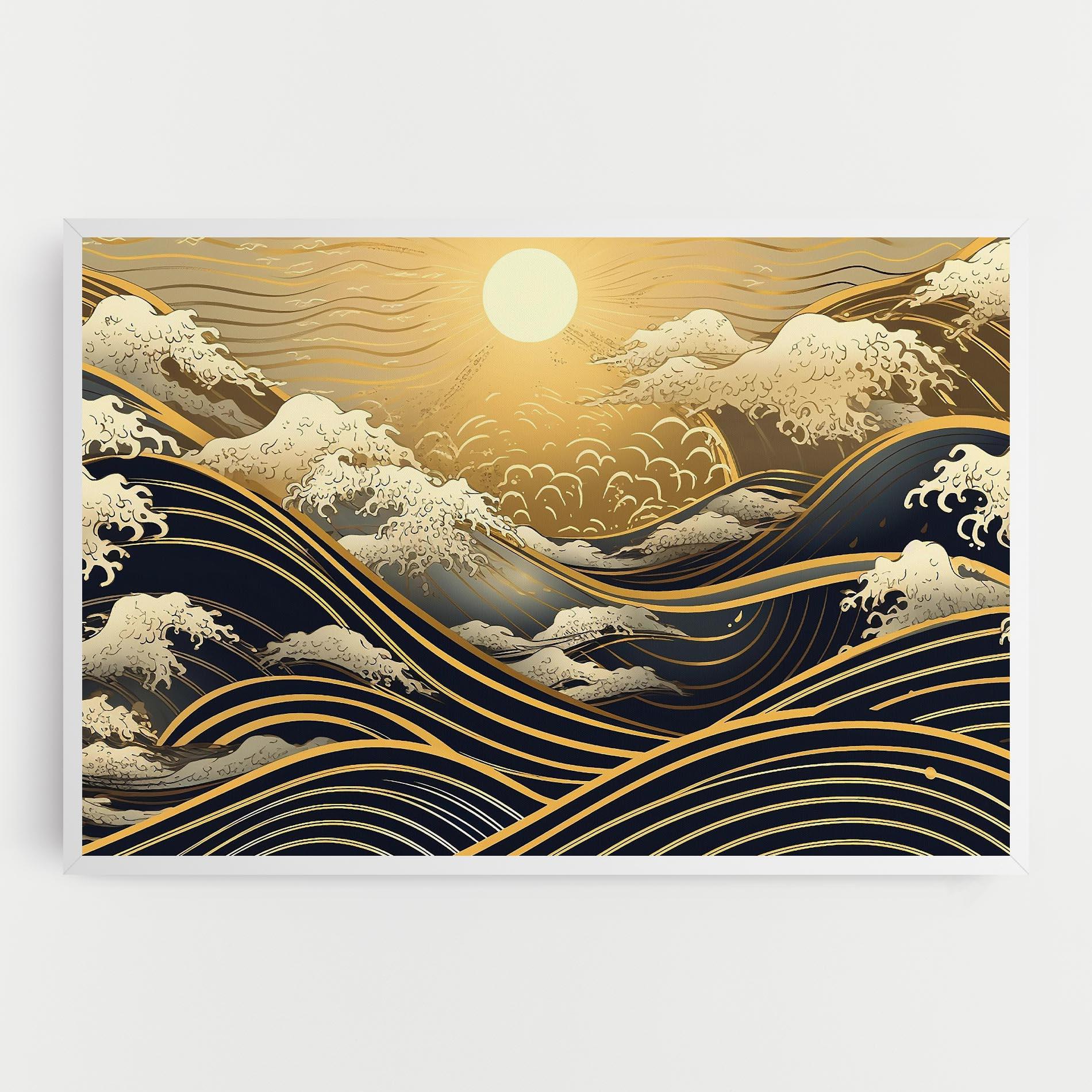 Tablou Canvas Gold Waves Landscape mockup 0