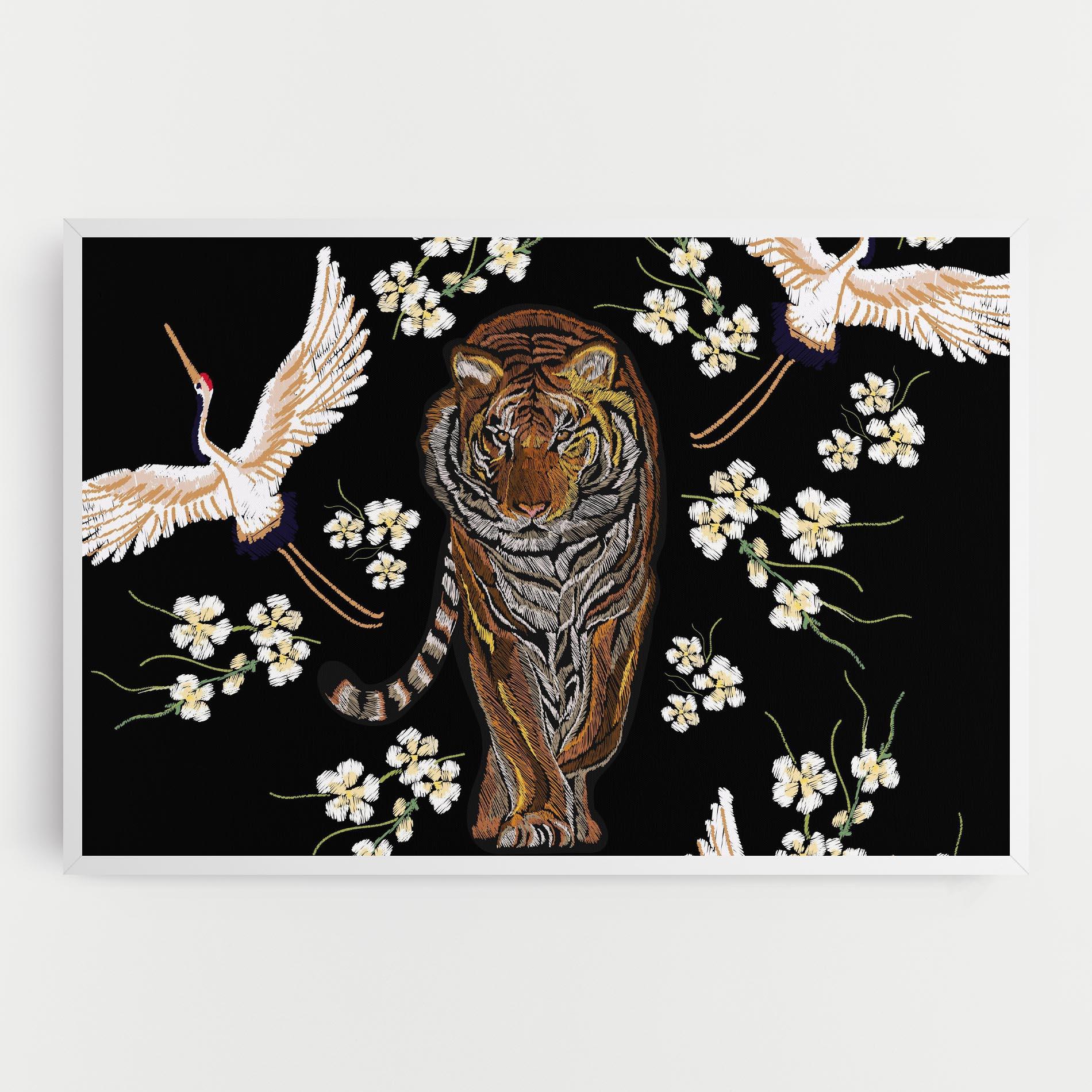 Tablou Canvas Tiger Birds Art mockup 0
