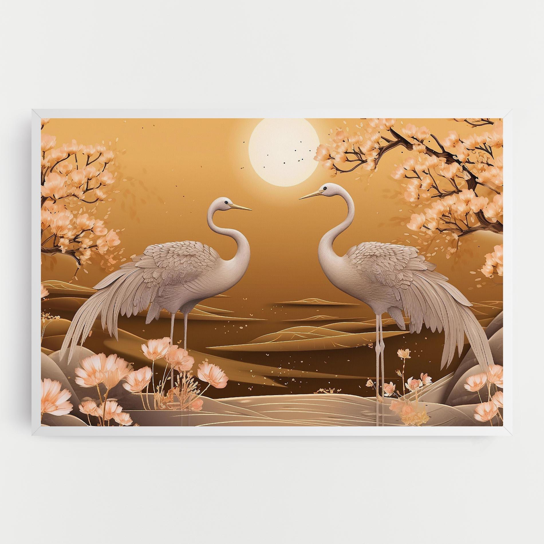 Tablou Canvas White Chinese Birds mockup 0