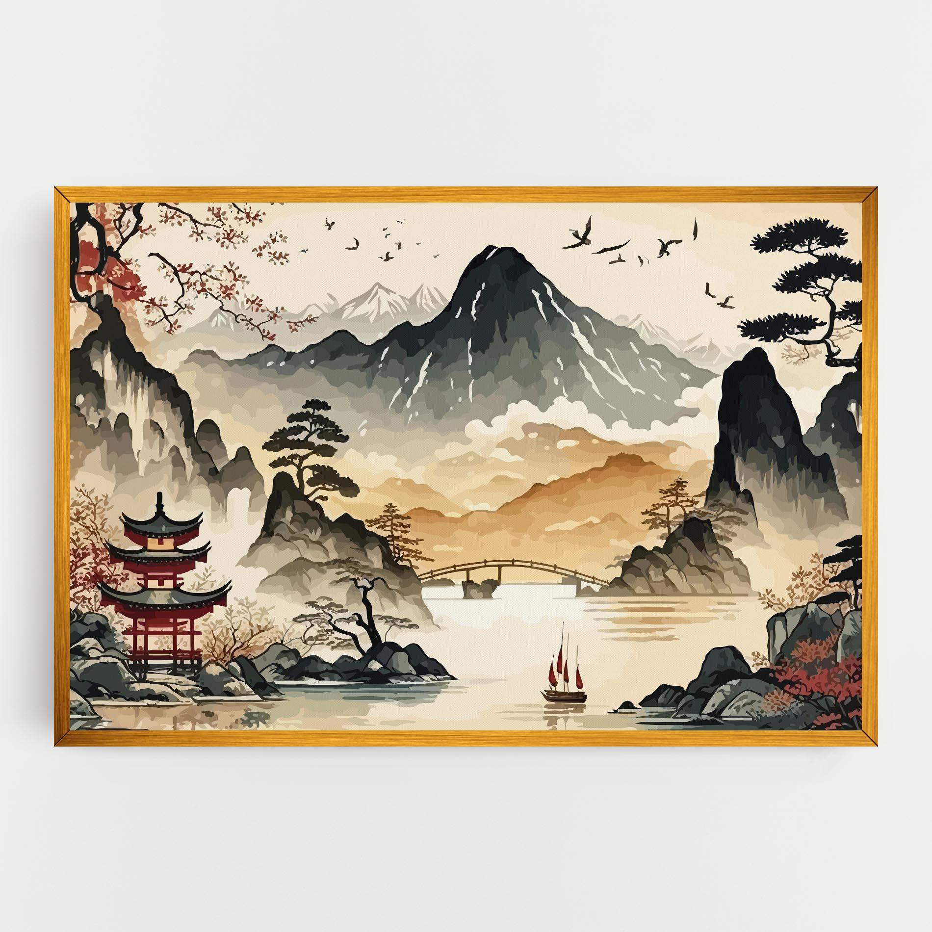 Tablou Canvas Asian Mountain View mockup 0