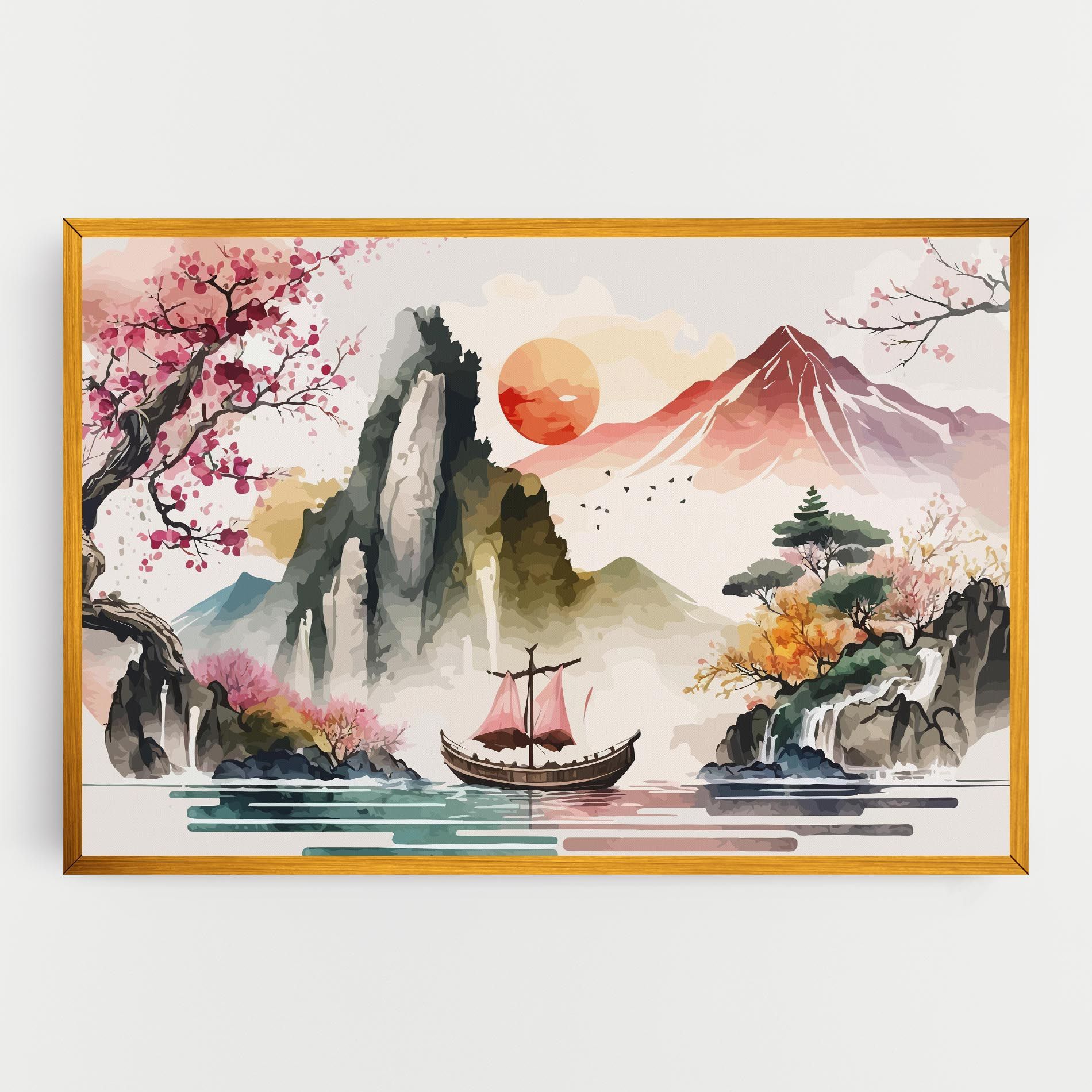 Asian Orange Sunset mockup 0