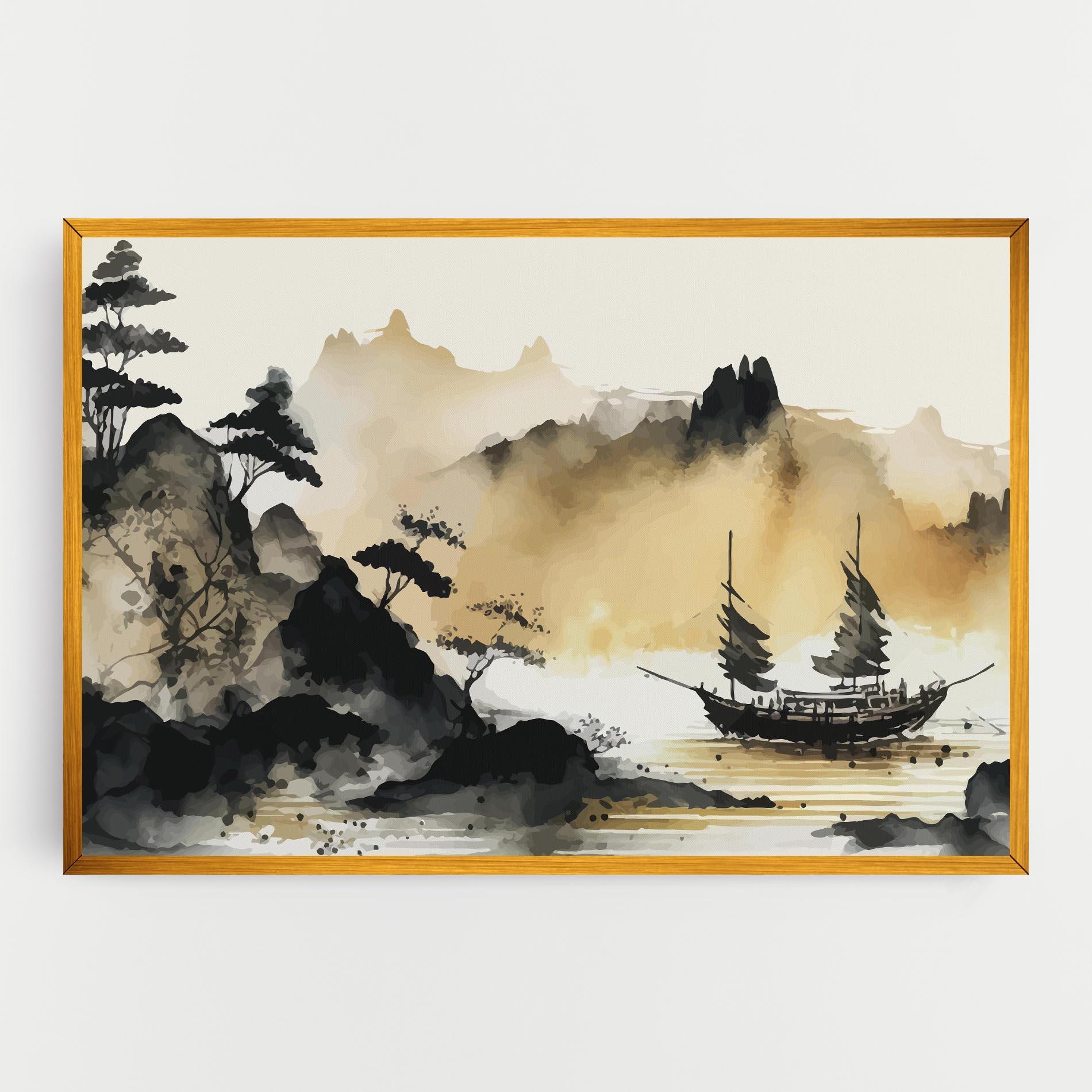 Tablou Canvas Asiatic Grey Cream mockup 0