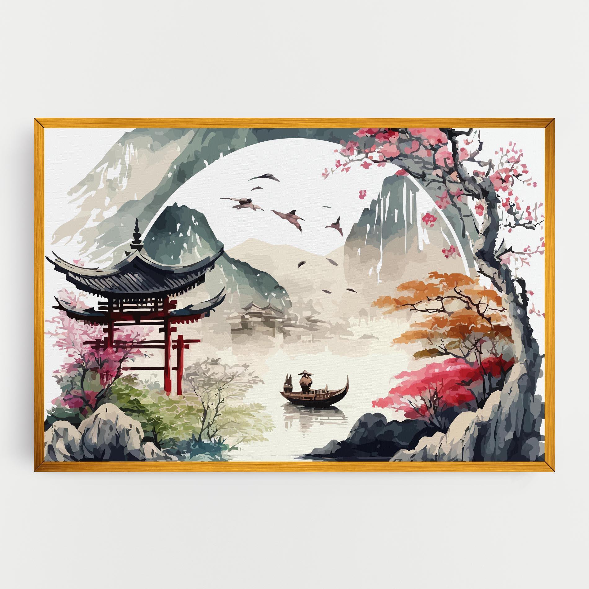 Tablou Canvas Beautiful Asiatic View mockup 0