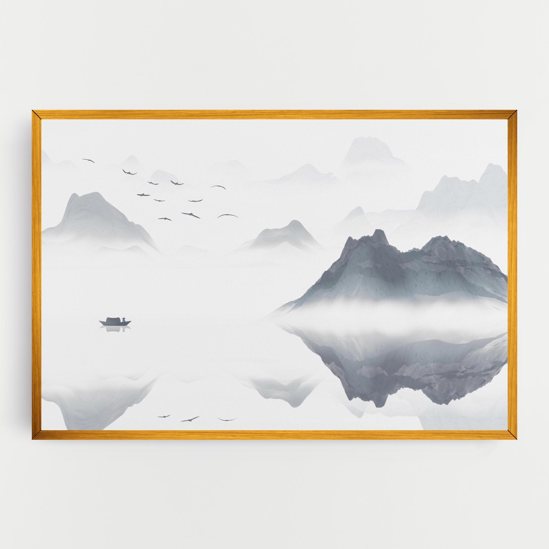Tablou Canvas Chinese Style Mountains mockup 0