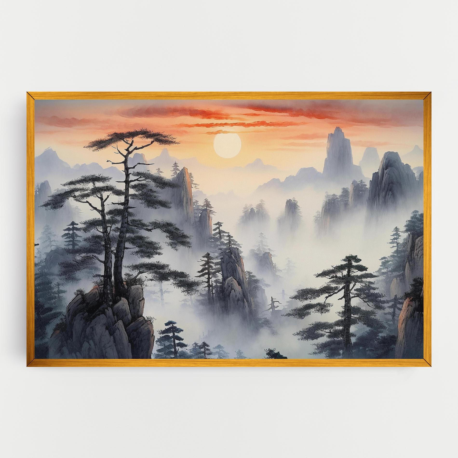 Tablou Canvas Fog Trees mockup 0