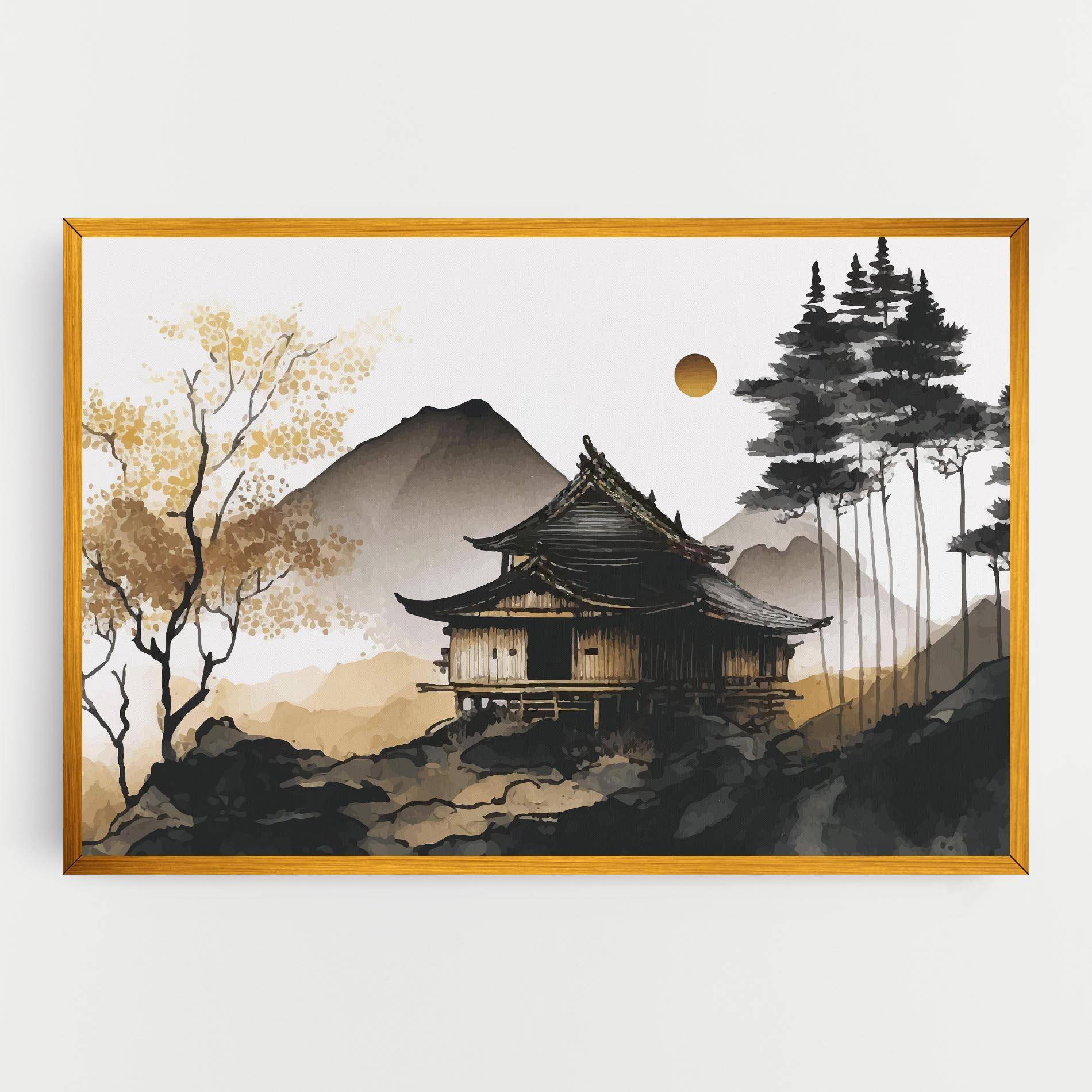Tablou Canvas Gold Japanese Temple mockup 0