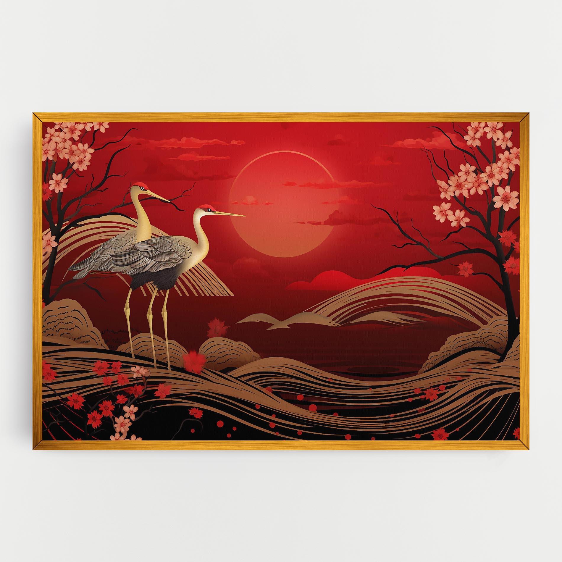 Tablou Canvas Gold Landscape Painting mockup 0