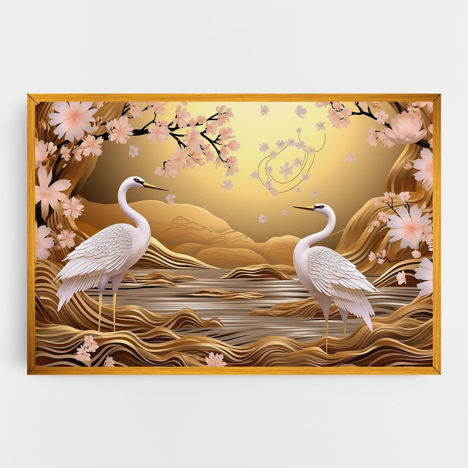 Tablou Canvas Pink Chinese Flowers mockup 0