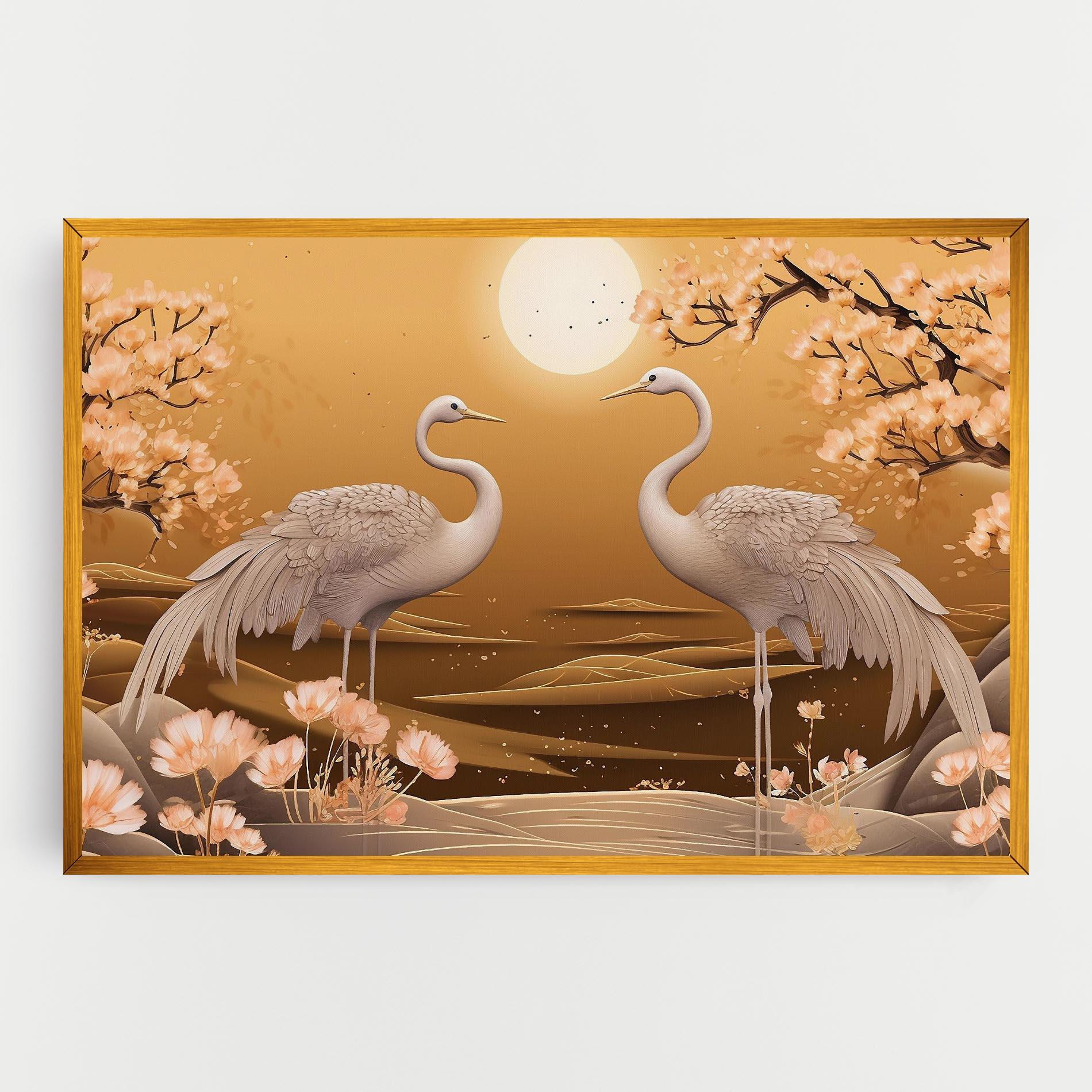 Tablou Canvas White Chinese Birds mockup 0