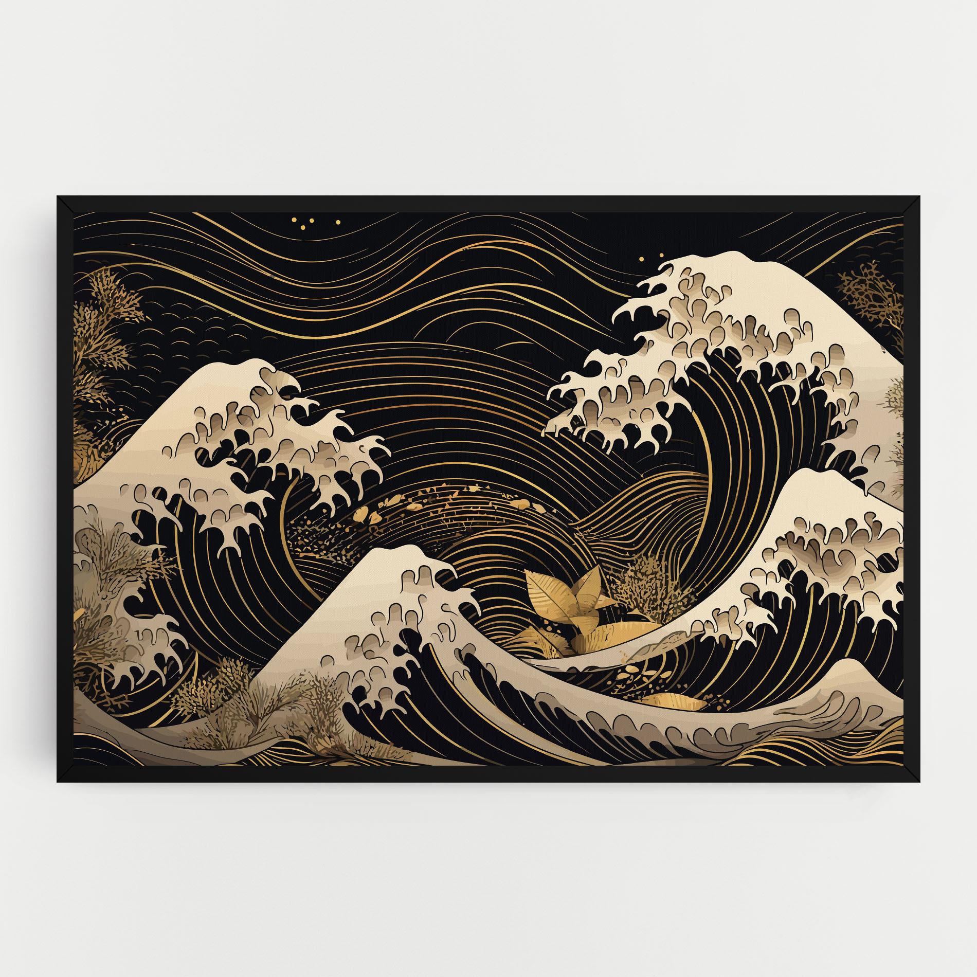 Tablou Canvas Asiatic Gold Wave mockup 0