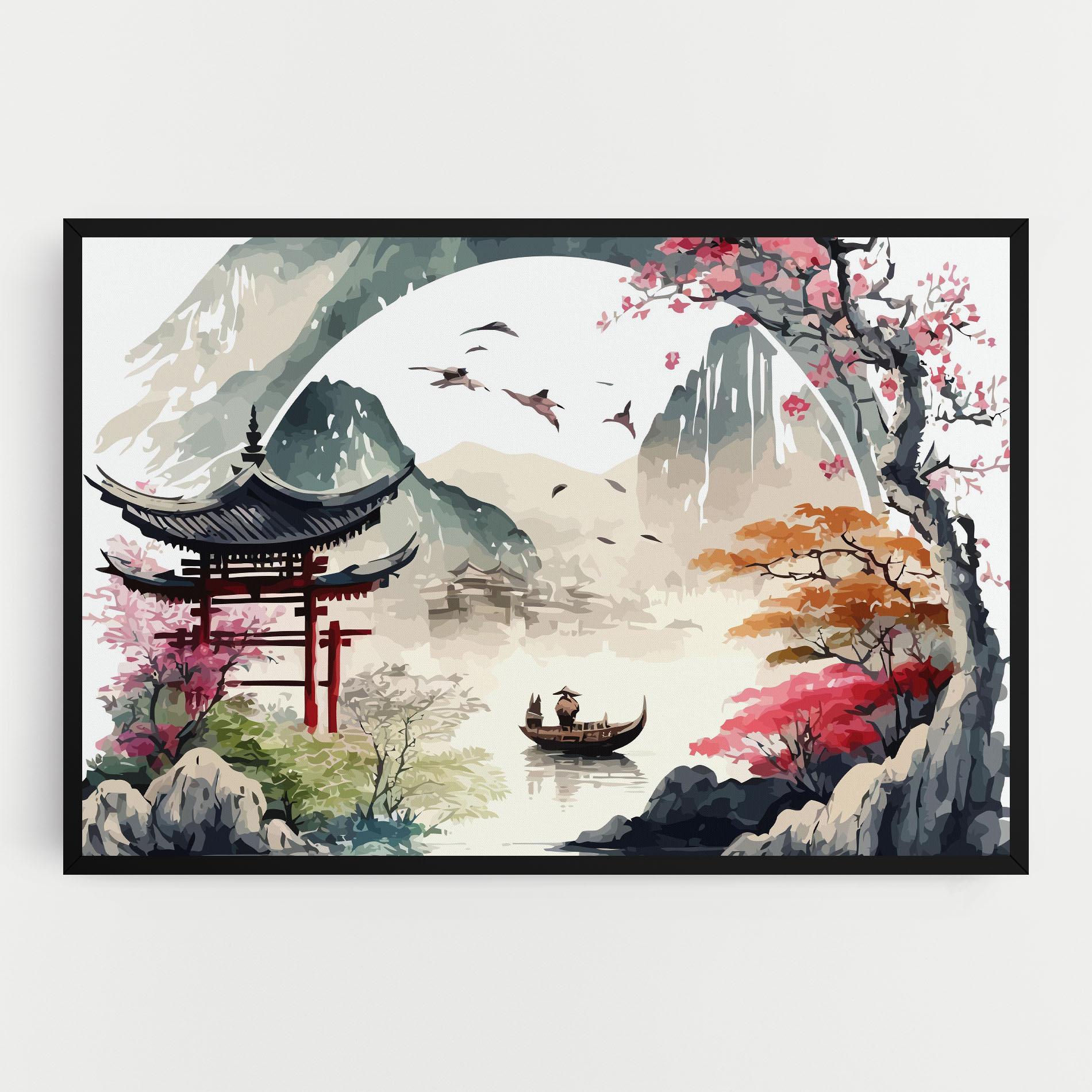 Tablou Canvas Beautiful Asiatic View mockup 0