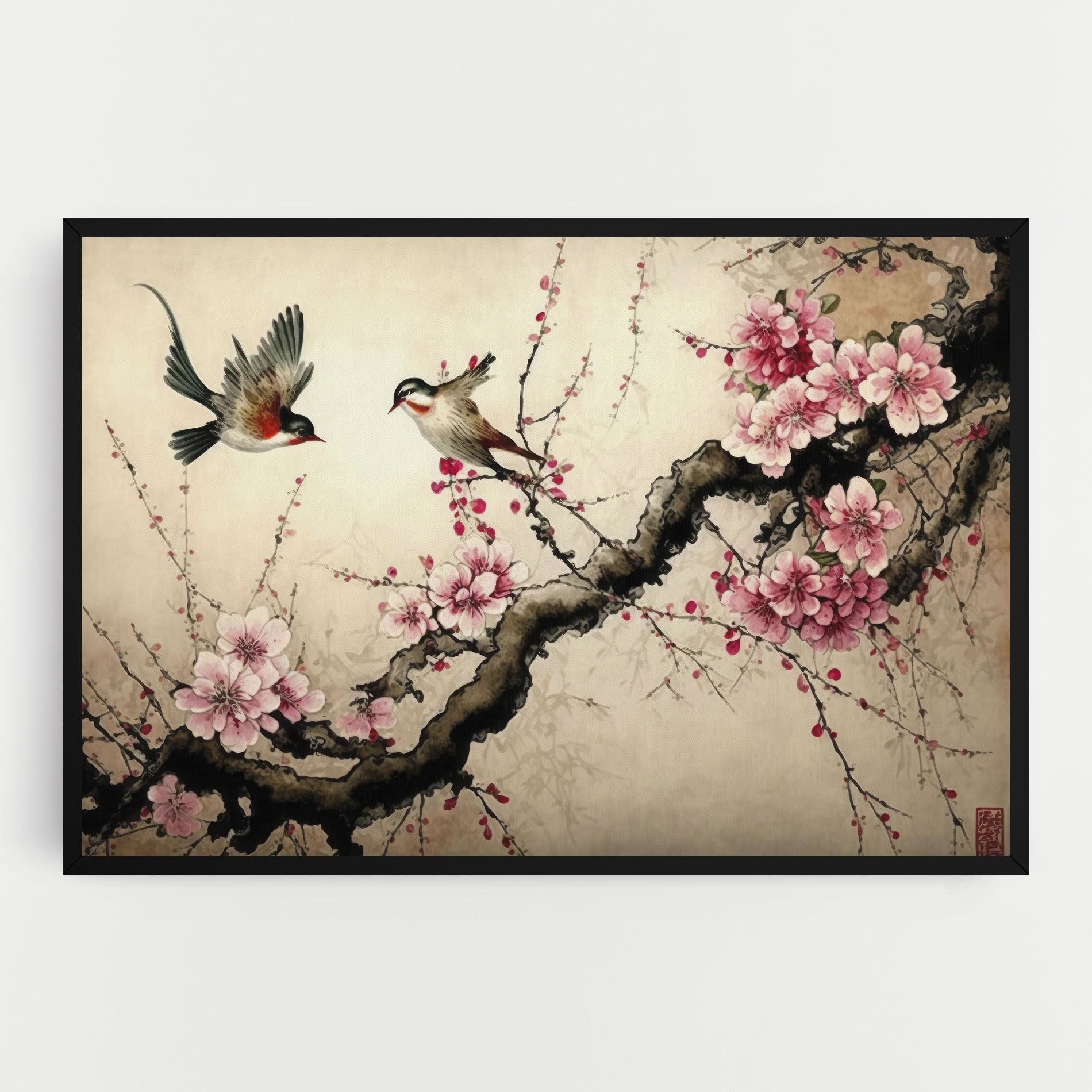 Cherry Blossom Birds mockup 0