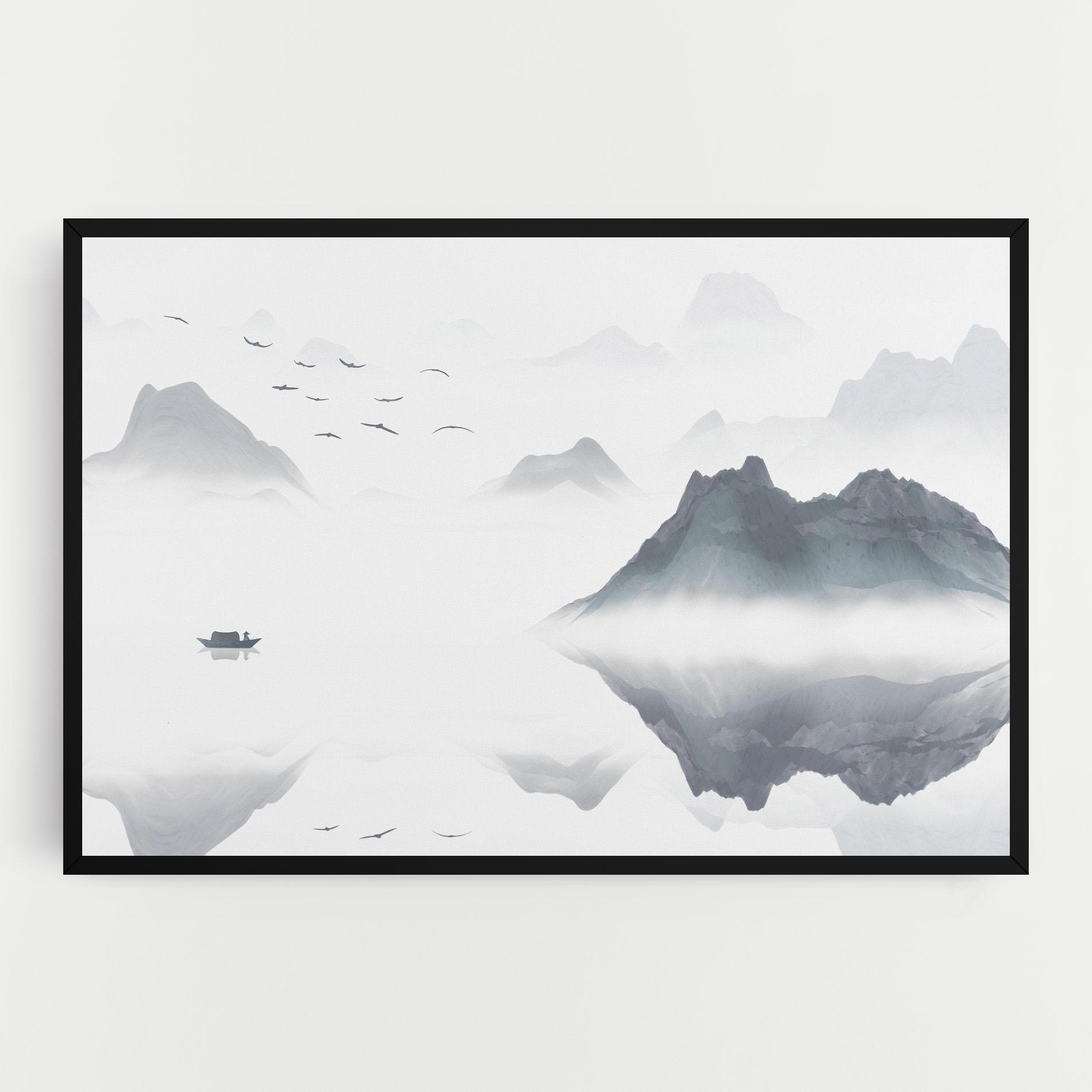 Tablou Canvas Chinese Style Mountains mockup 0