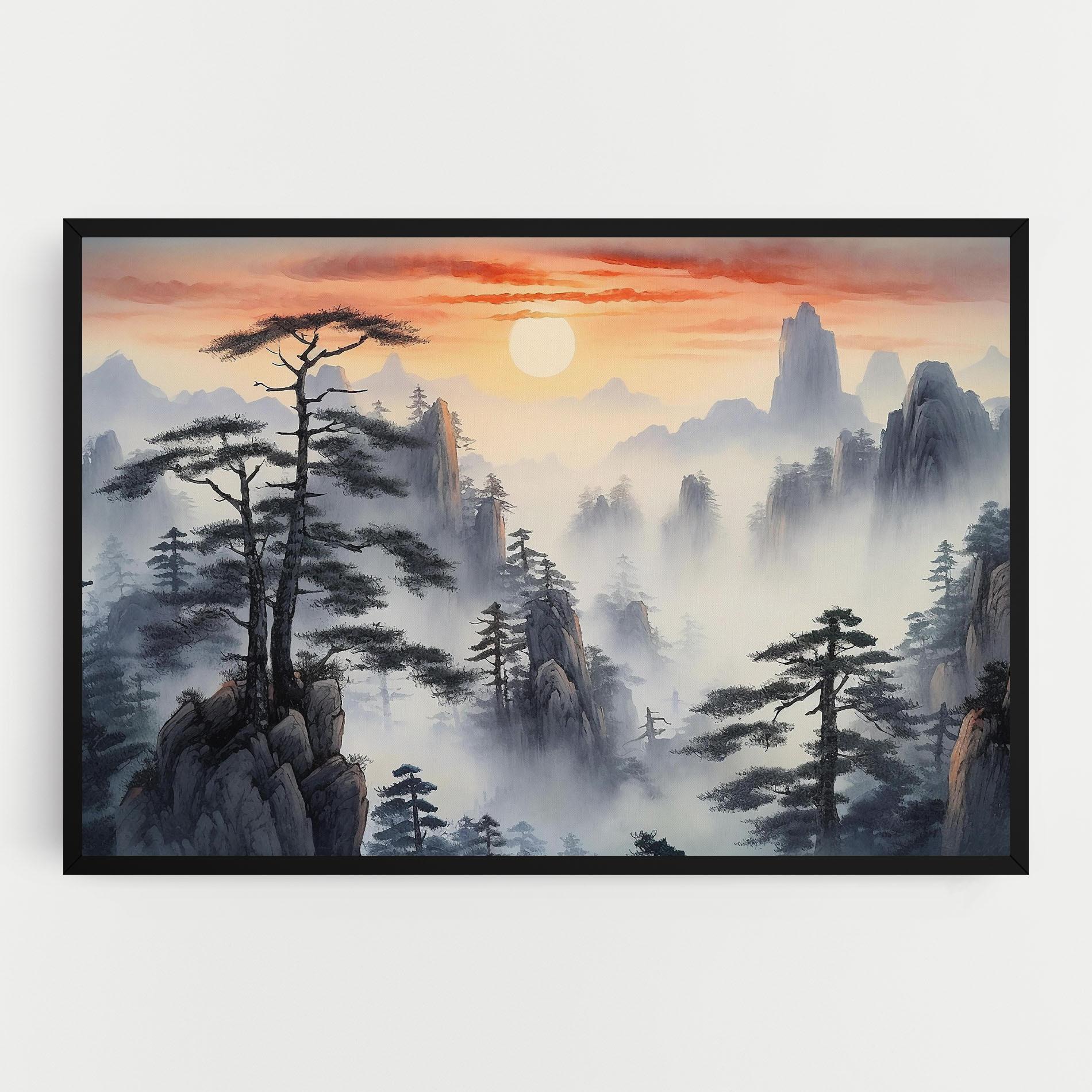 Tablou Canvas Fog Trees mockup 0