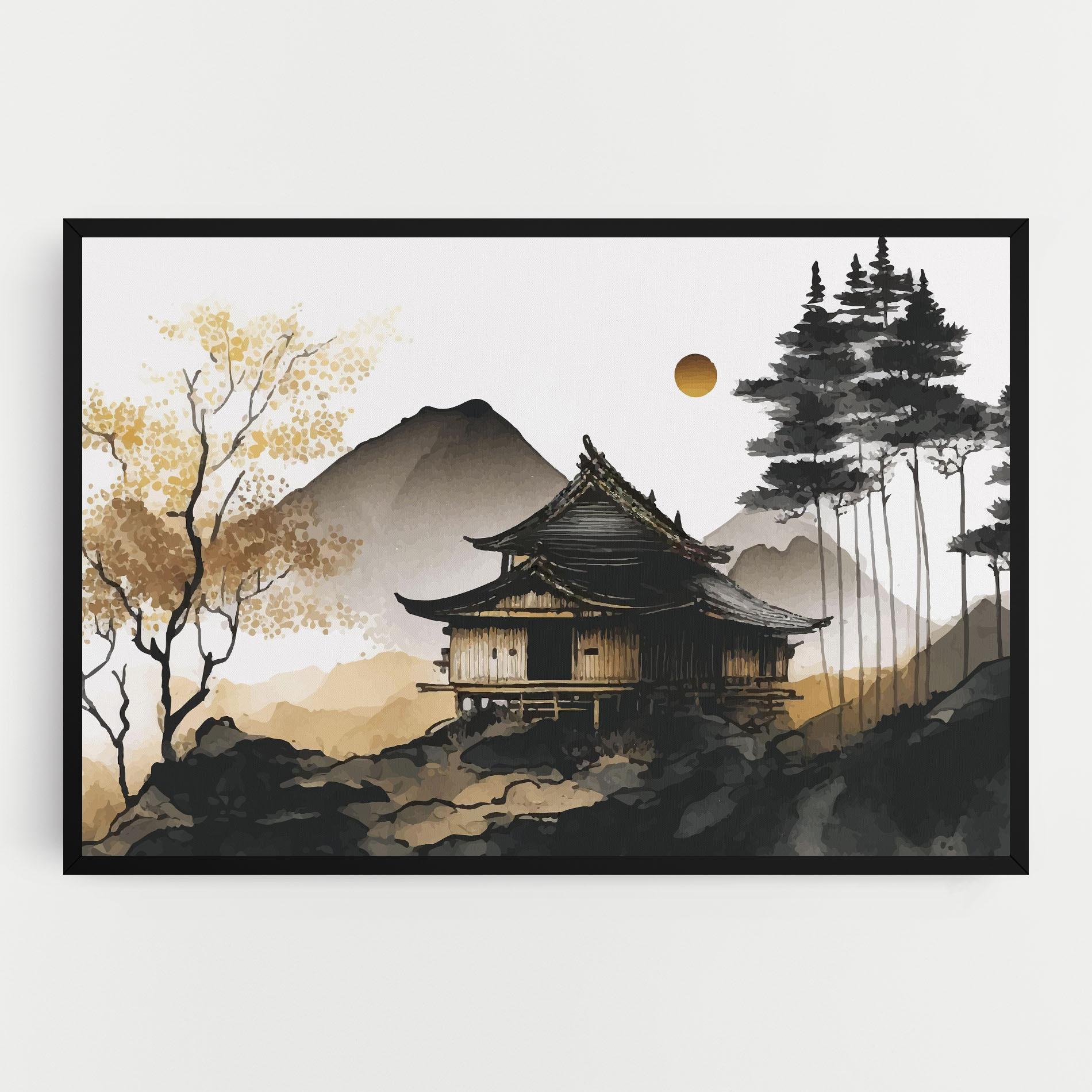 Tablou Canvas Gold Japanese Temple mockup 0