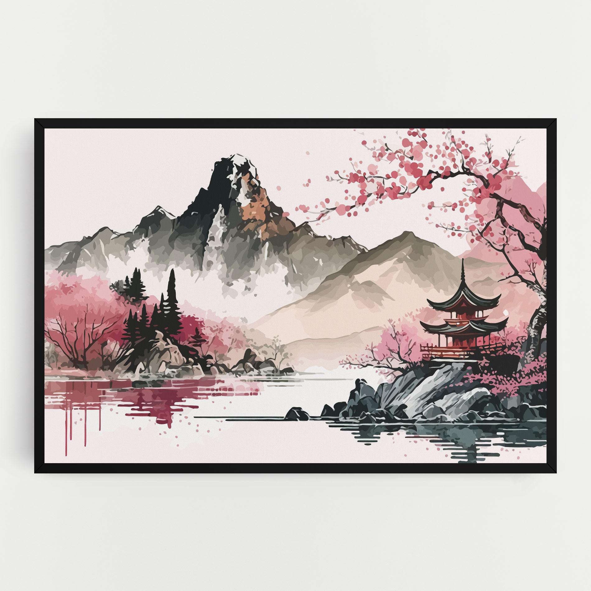 Tablou Canvas Pink Asian View mockup 0