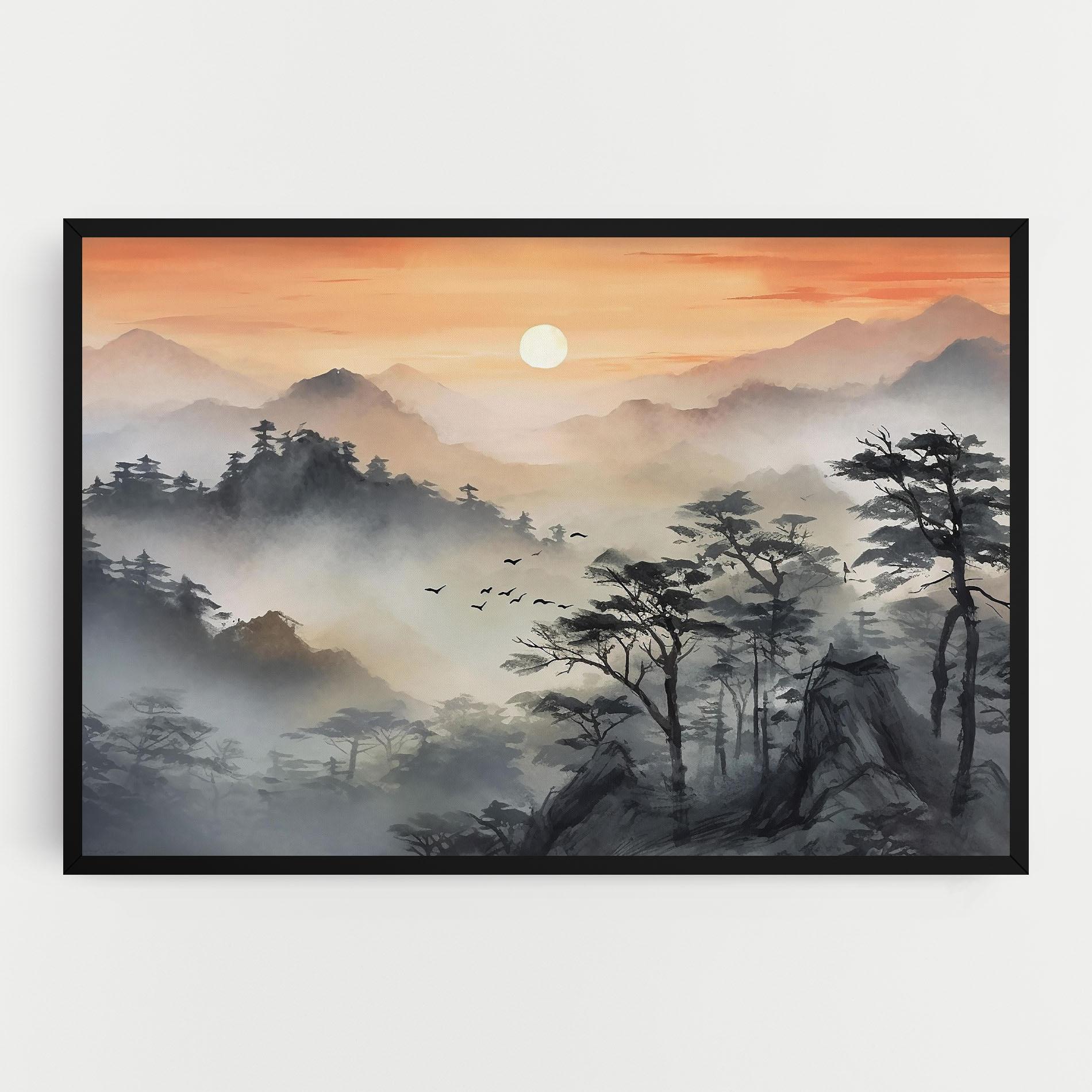 Tablou Canvas Sunset Fog mockup 0