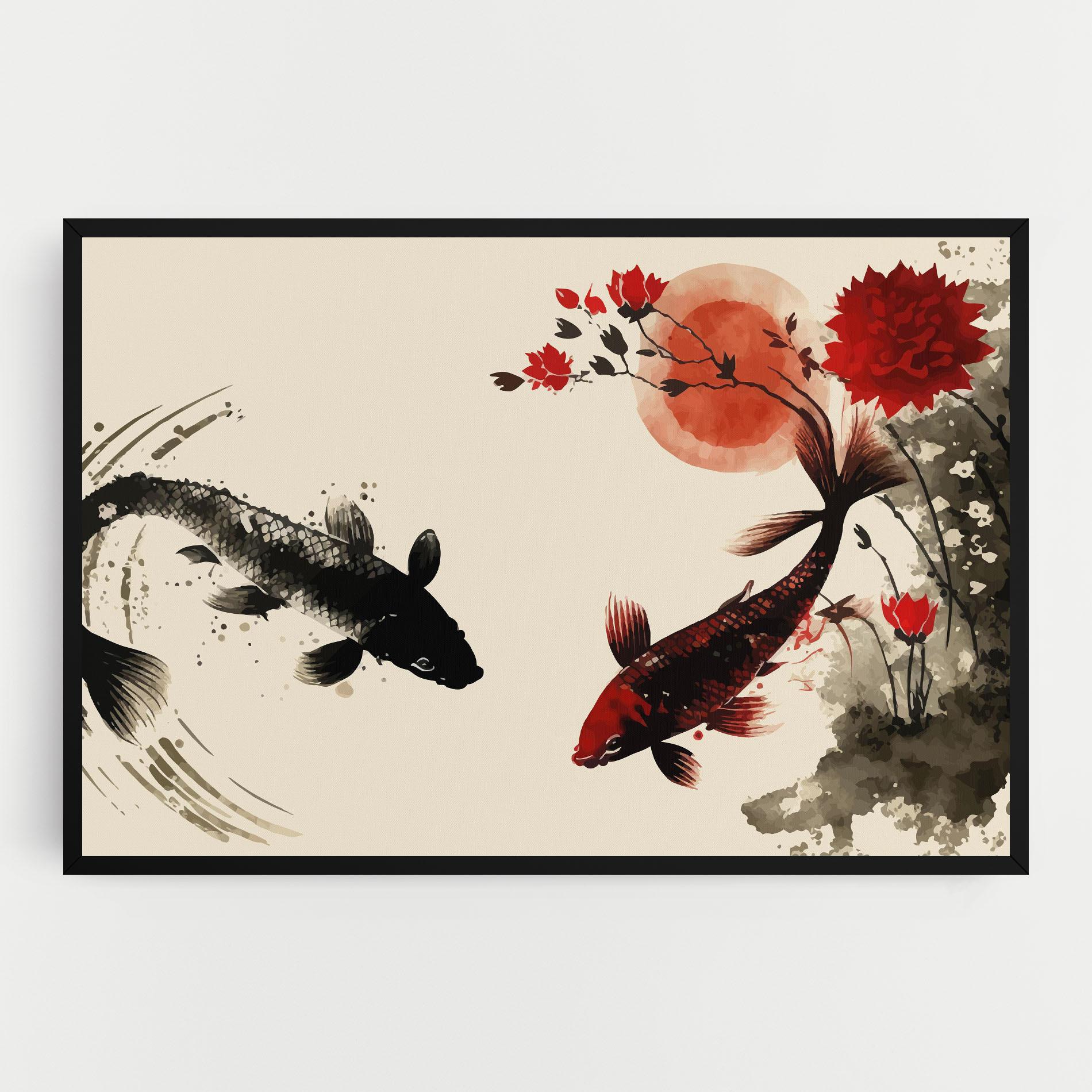 Tablou Canvas Sunset Red Flower mockup 0