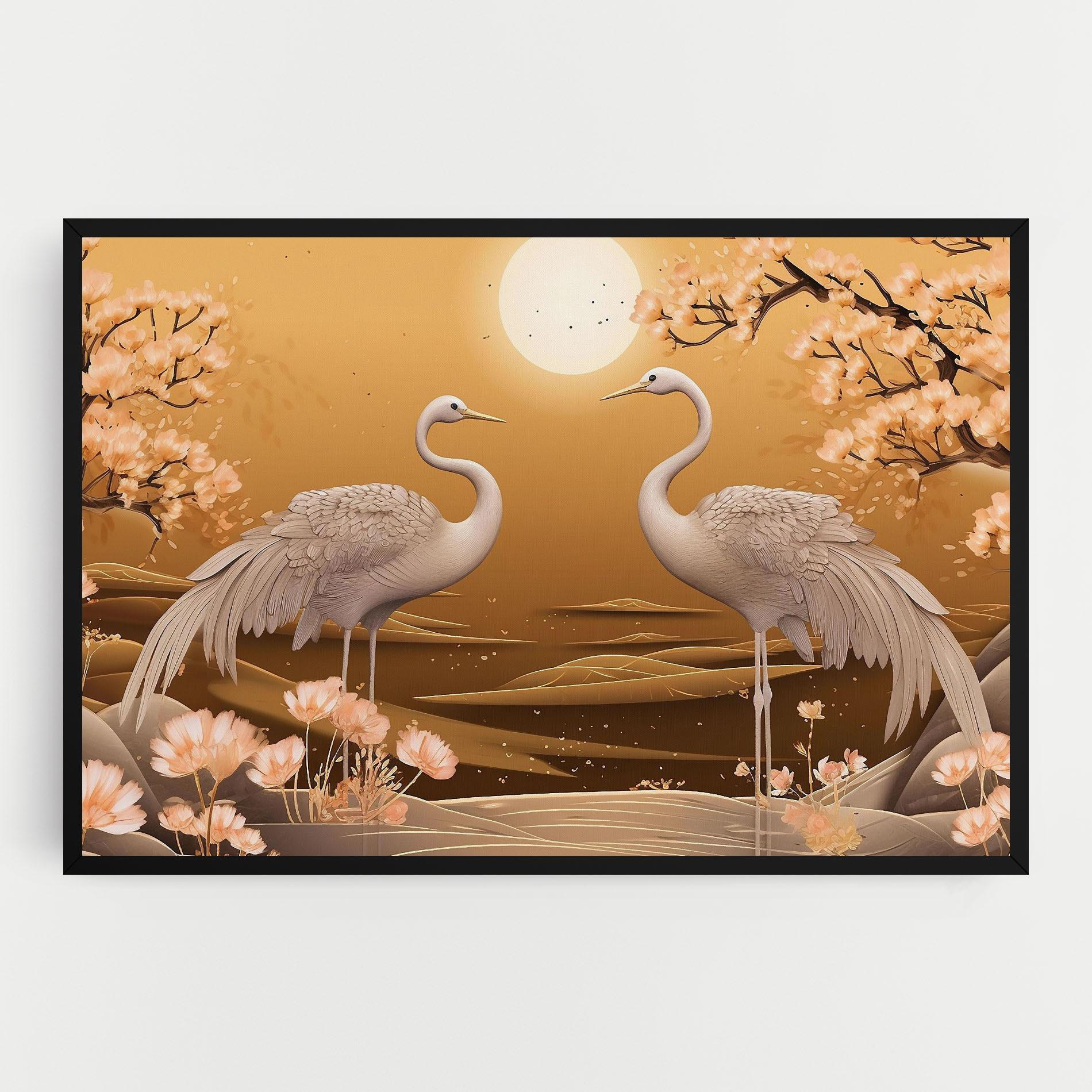Tablou Canvas White Chinese Birds mockup 0